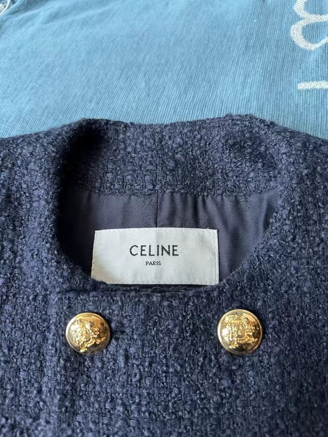 Celine celine navy double-breasted wool coat Size XS / US 0-2 / IT 36-38 - 3 Thumbnail