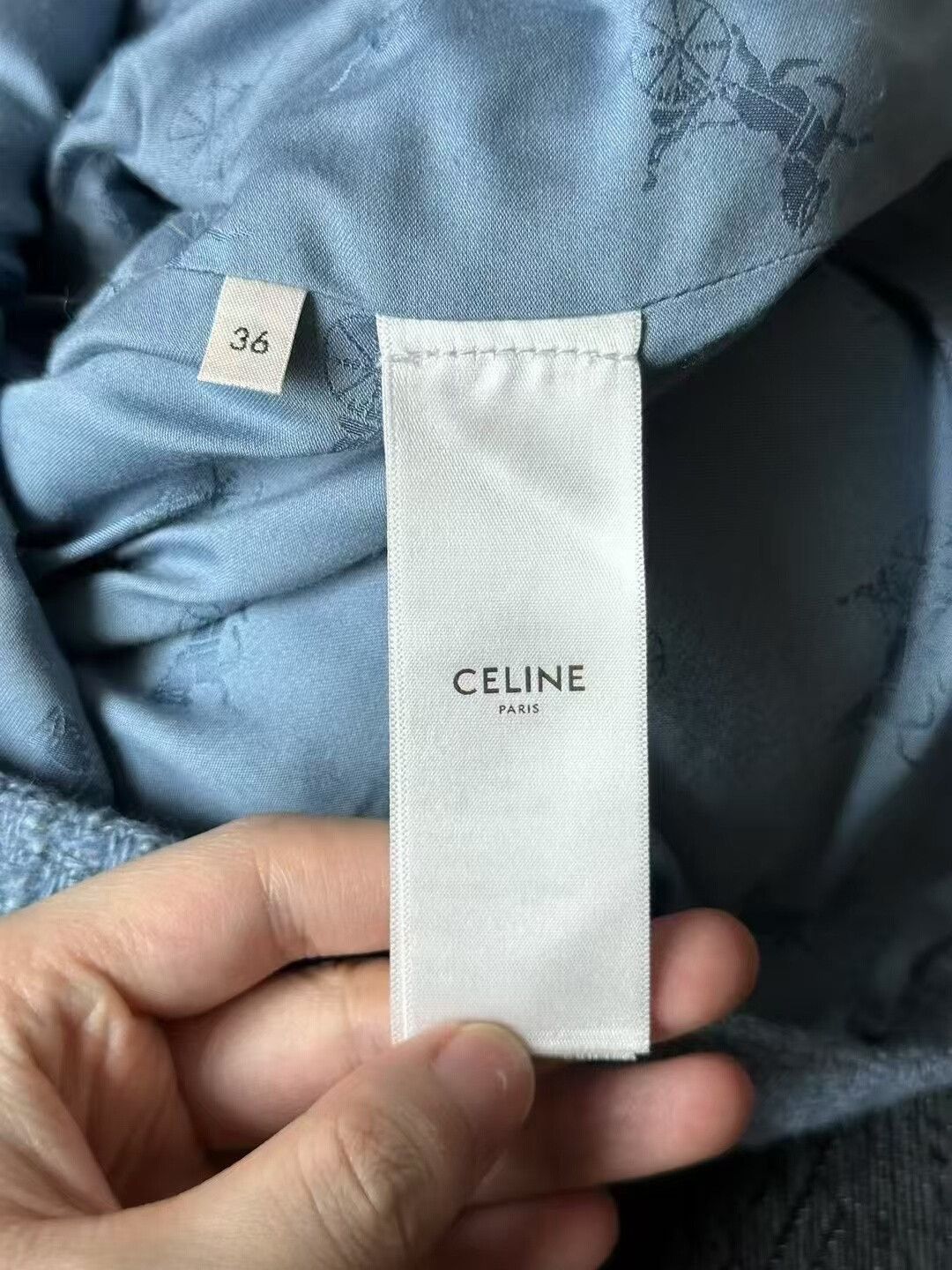 Celine celine blue double-breasted wool coat Size S / US 4 / IT 40 - 5 Thumbnail