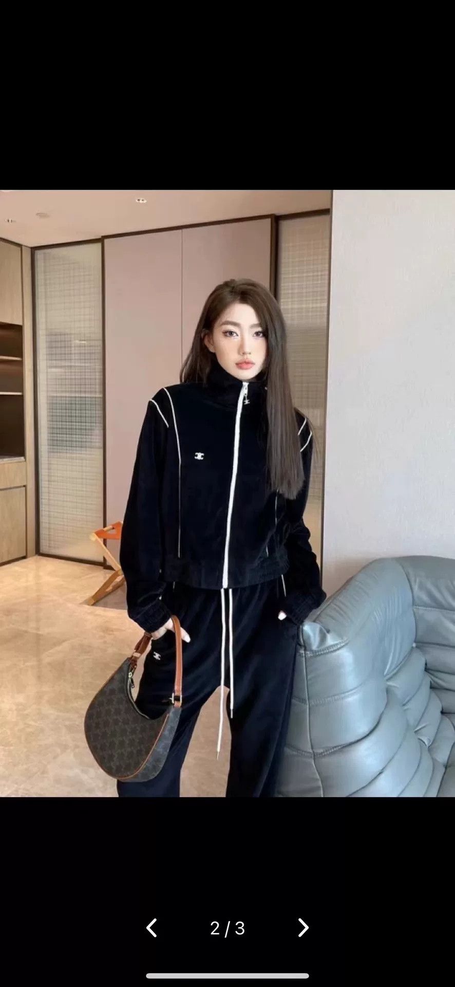 Celine celine black velvet zip-up jacket Size S / US 4 / IT 40 - 6 Thumbnail