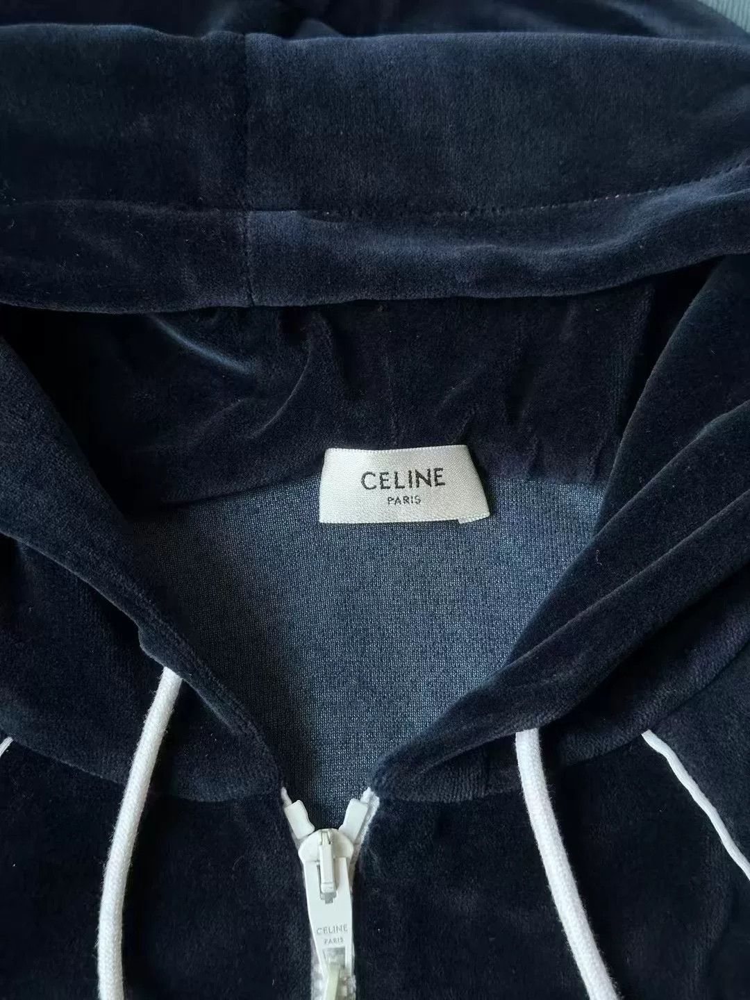 Celine celine blue velvet jacket size medium Size M / US 6-8 / IT 42-44 - 3 Thumbnail