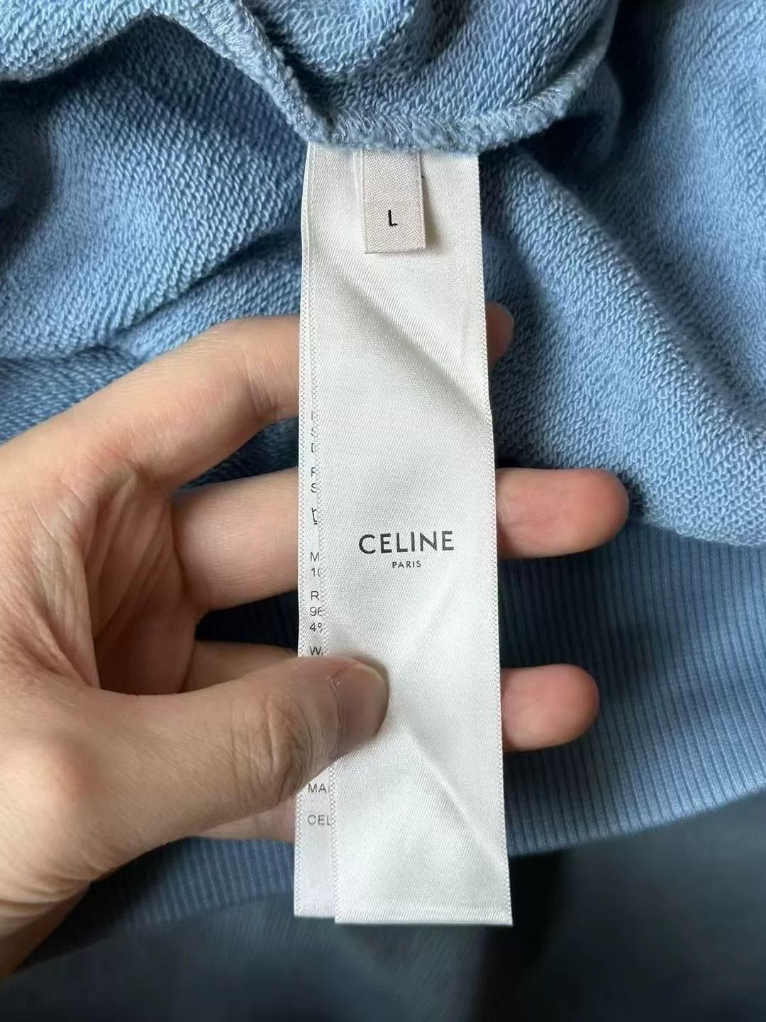 Celine celine misty blue sweatshirt Size L / US 10 / IT 46 - 4 Thumbnail