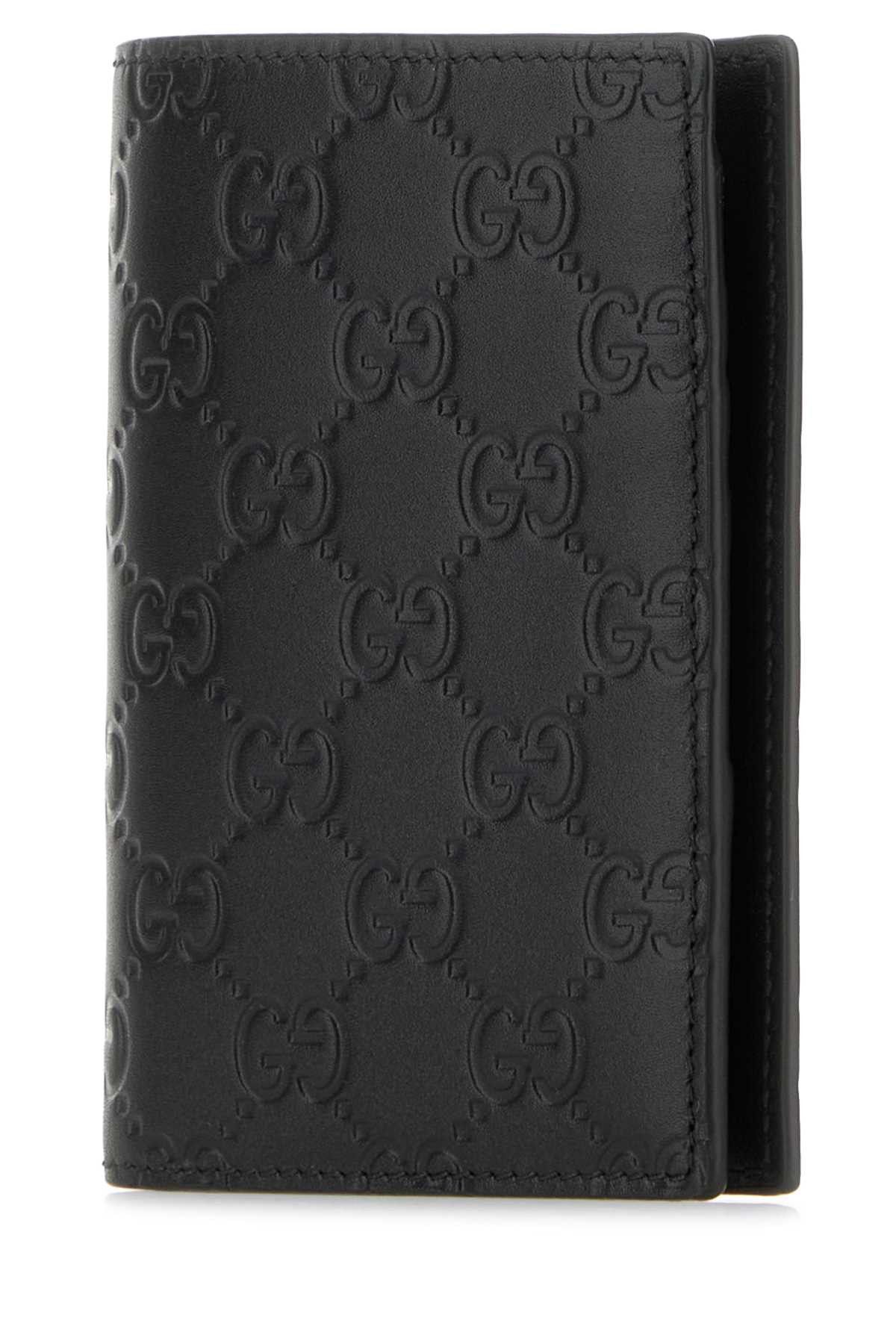 Gucci Black Leather Gg Emblem Passport Holder Size ONE SIZE - 2 Thumbnail