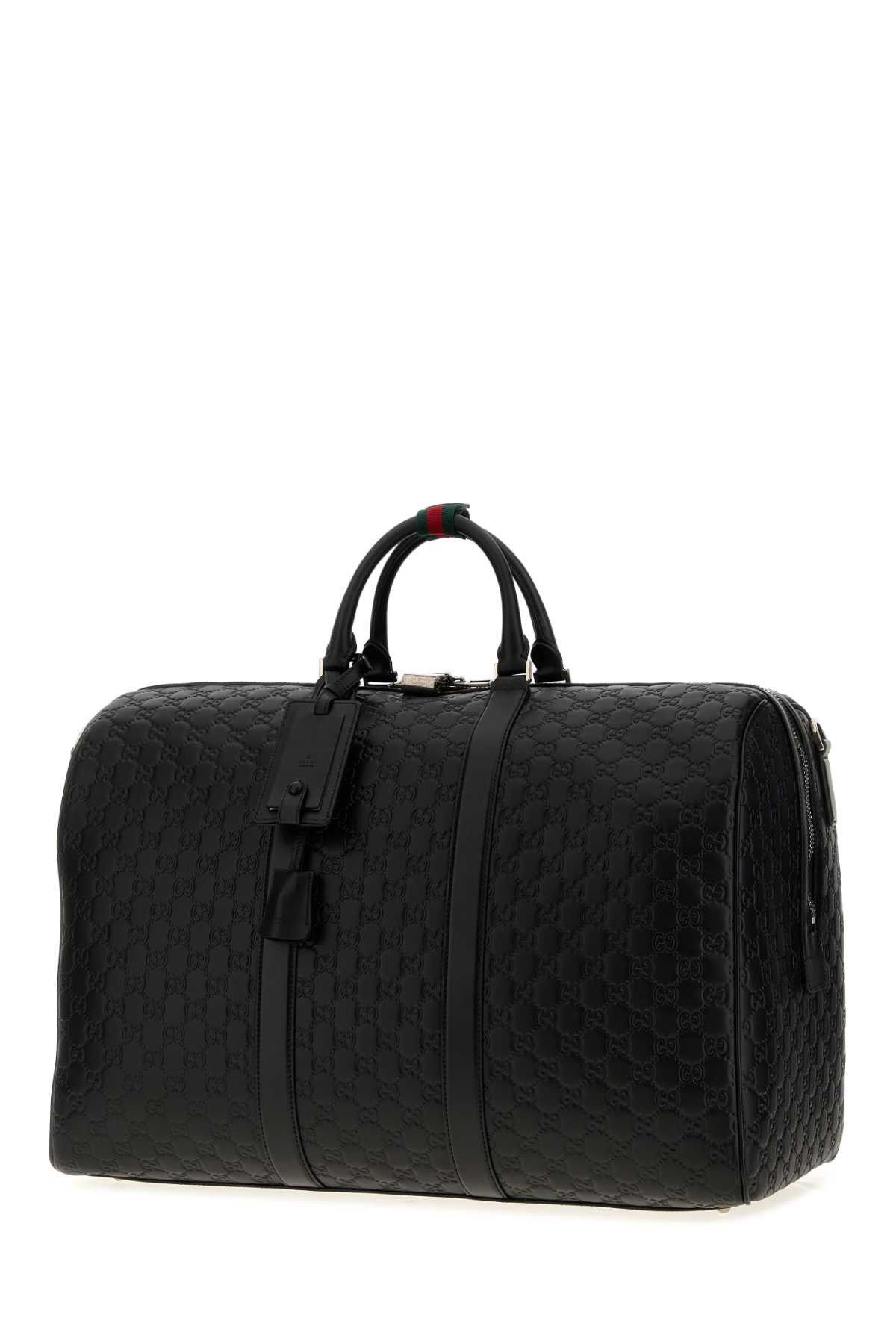 Gucci Black Leather Gg Emblem Duffle Bag Size ONE SIZE - 2 Thumbnail
