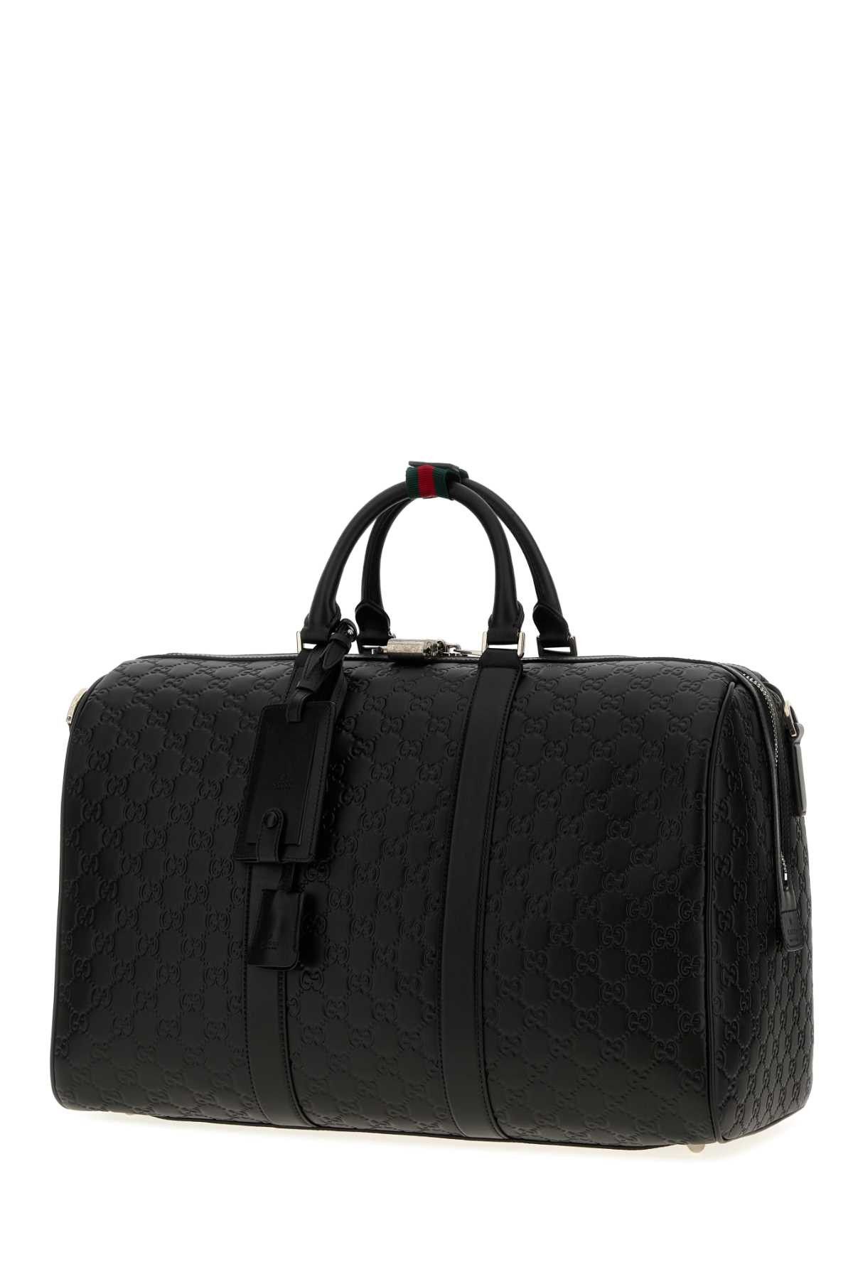 Gucci Black Leather Emblem Travel Bag Size ONE SIZE - 2 Thumbnail