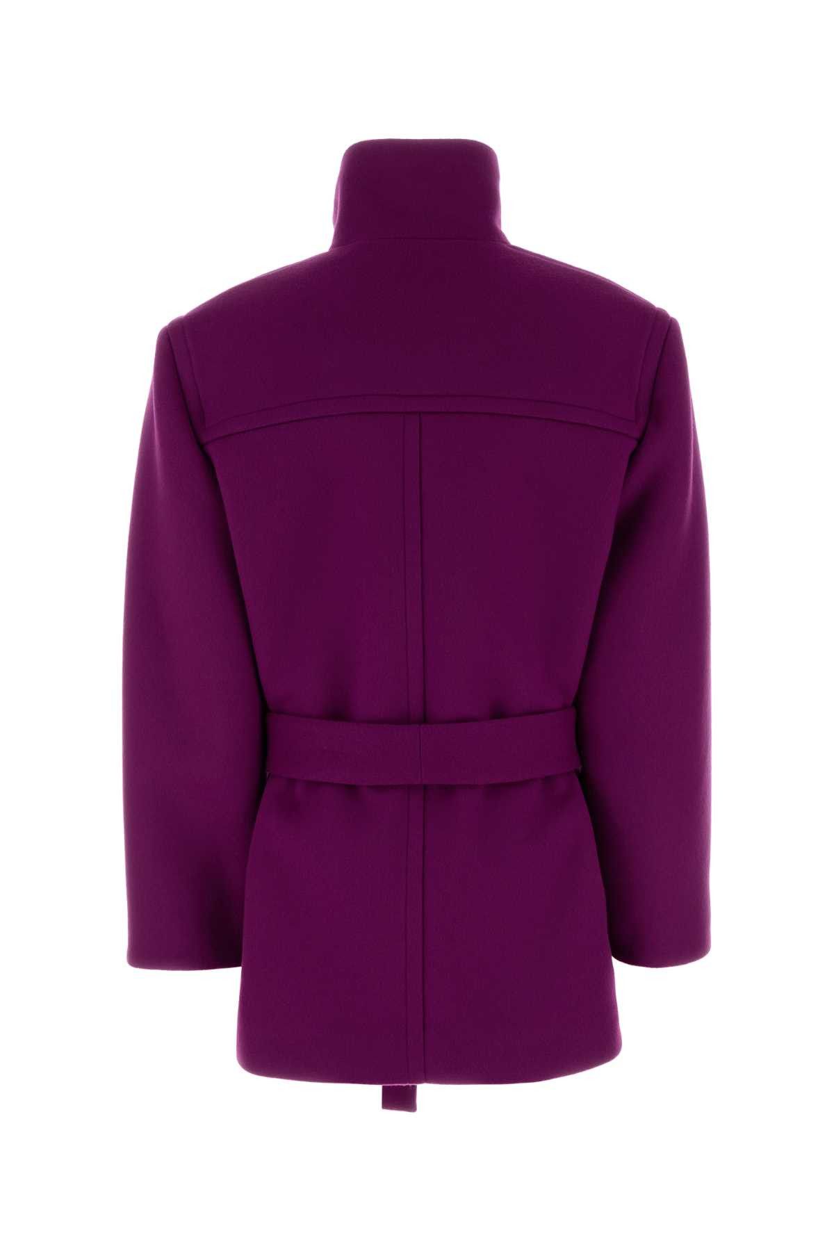 Saint Laurent Paris Tyrian Purple Wool Coat Size M / US 6-8 / IT 42-44 - 2 Thumbnail