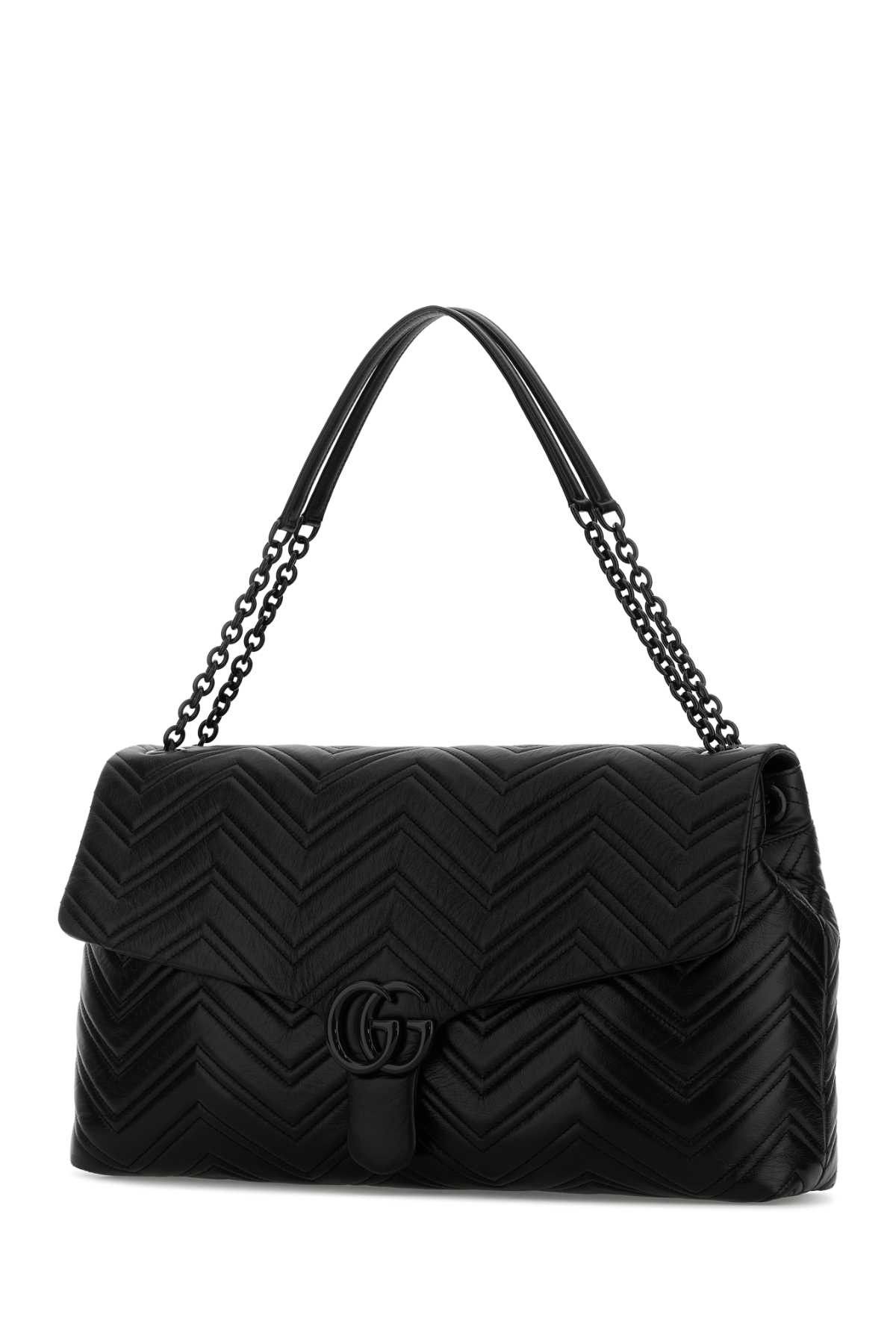 Gucci Black Leather Maxi Gg Marmont Shoulder Bag Size ONE SIZE - 2 Thumbnail