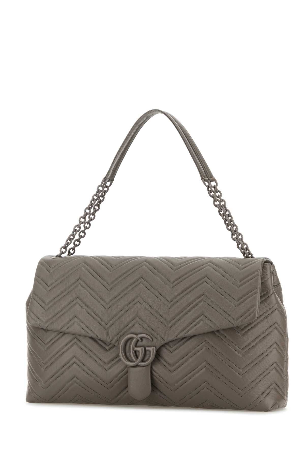 Gucci Grey Leather Maxi Gg Marmont Shoulder Bag Size ONE SIZE - 2 Thumbnail