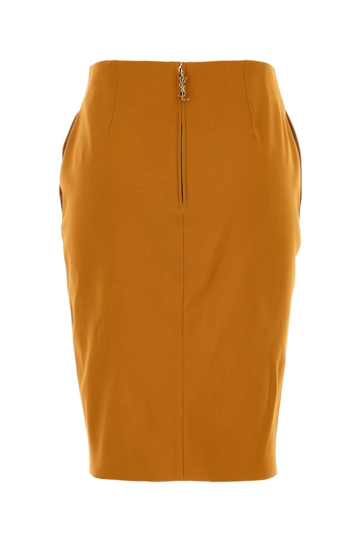 Saint Laurent Paris Pastel Orange Stretch Viscose Blend Skirt Size 28" / US 6 / IT 42 - 2 Thumbnail