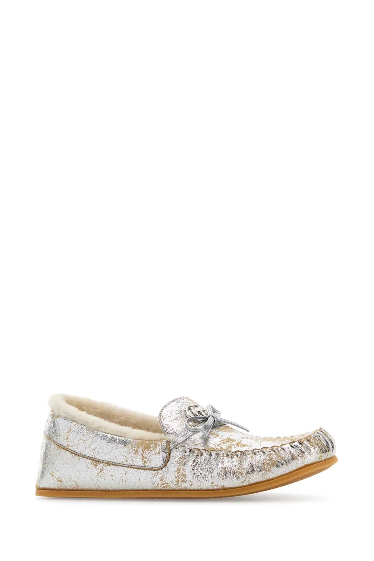 Gucci Silver Leather Loafers Size US 6 / IT 36 - 2 Thumbnail
