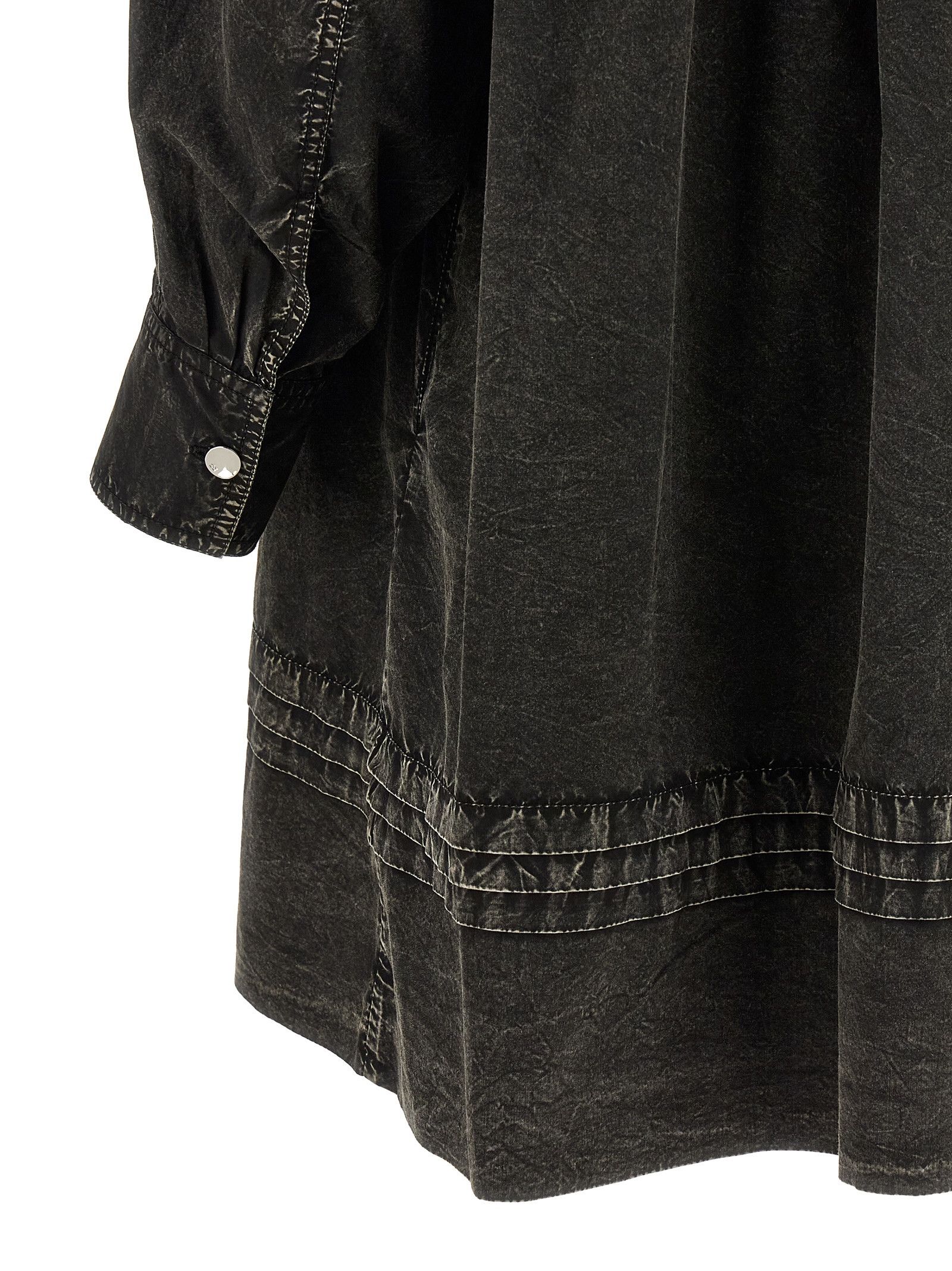 Ganni 'Black Washed Mini Shirt' Dress Size XS / US 0-2 / IT 36-38 - 4 Thumbnail