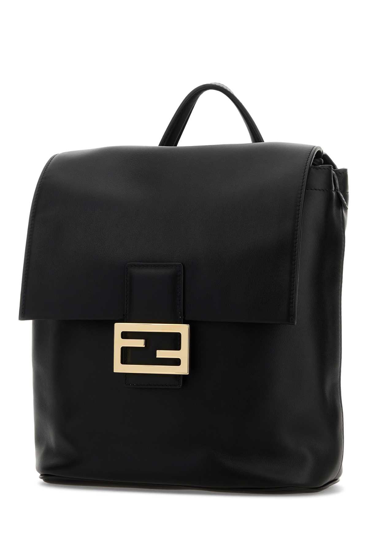 Fendi Black Leather Backpack Size ONE SIZE - 2 Thumbnail