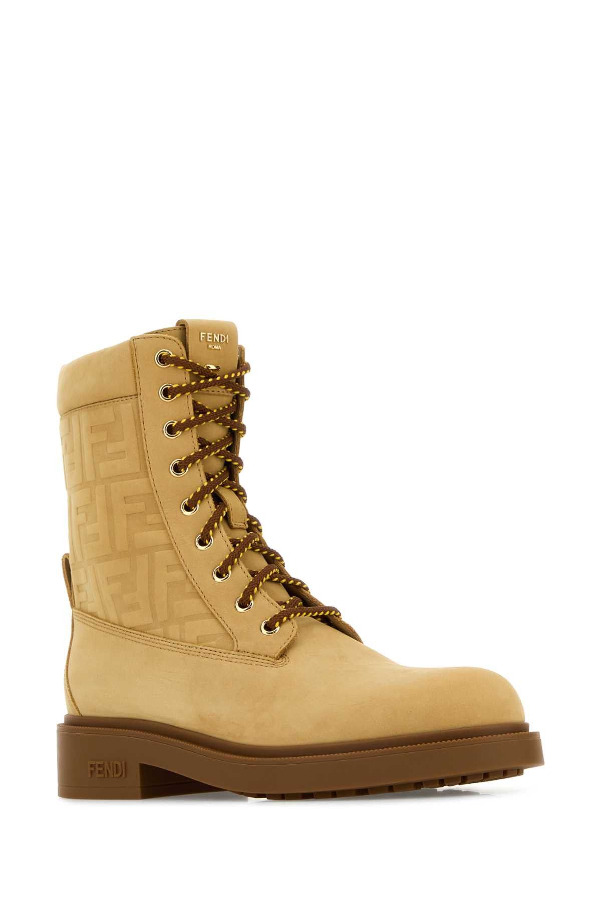 Fendi Beige Nubuck Fendi Fili Ankle Boots Size US 6 / IT 36 - 2 Thumbnail