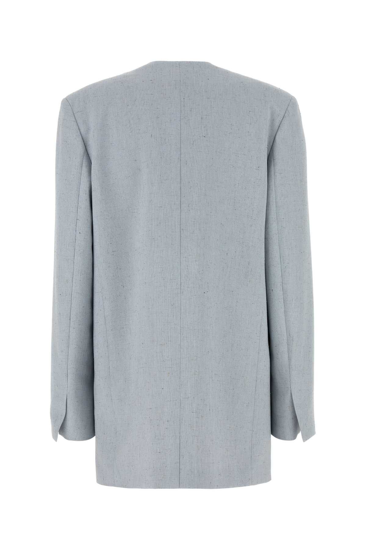 Alberta Ferretti Melange Light-Blue Jersey Blazer Size S / US 4 / IT 40 - 2 Thumbnail