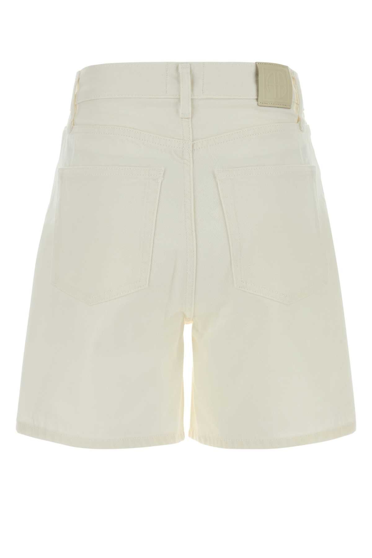 Anine Bing White Denim Shorts Size 26" / US 2 / IT 38 - 2 Thumbnail