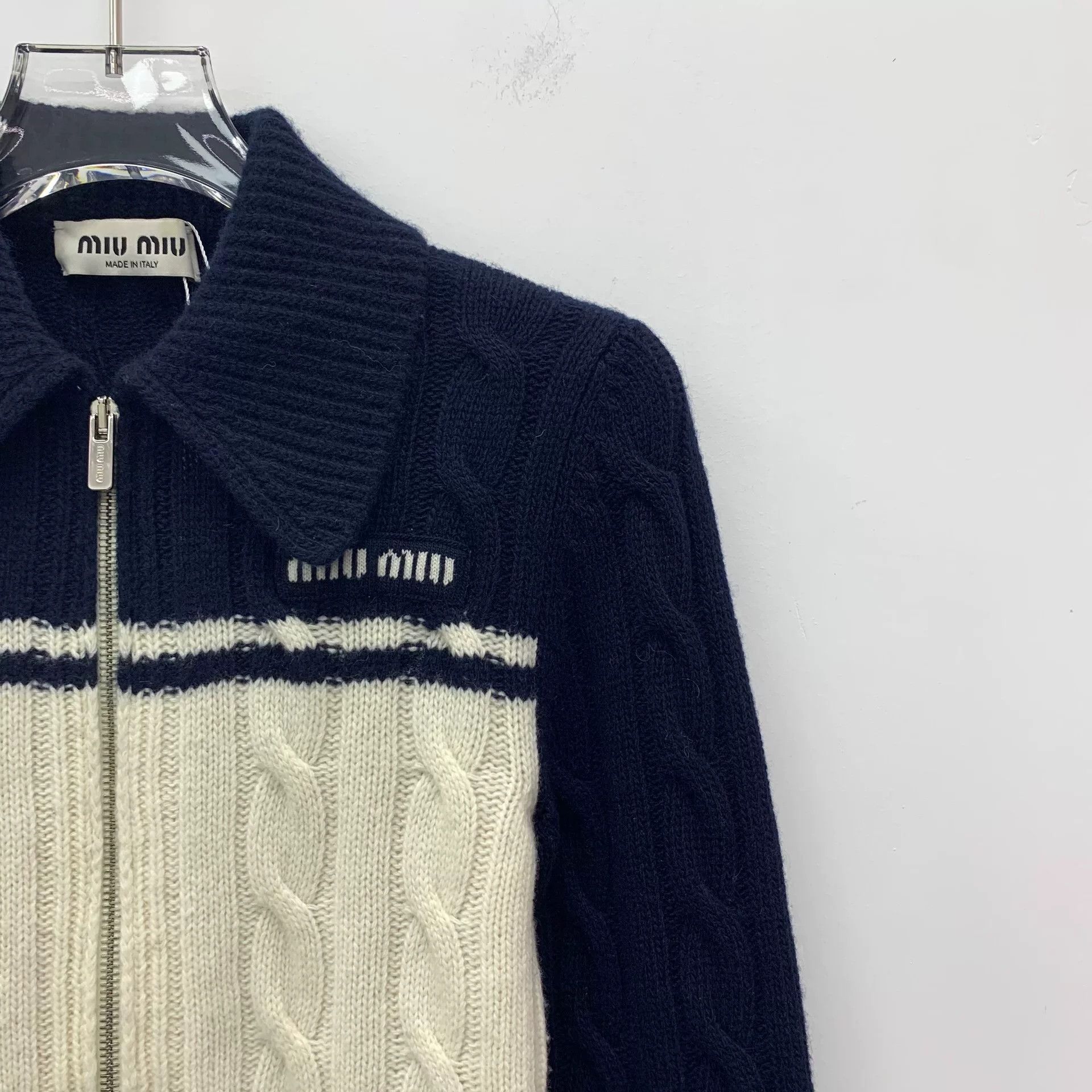 Miu Miu miu miu color-block zip-up knit jacket Size XS / US 0-2 / IT 36-38 - 3 Thumbnail