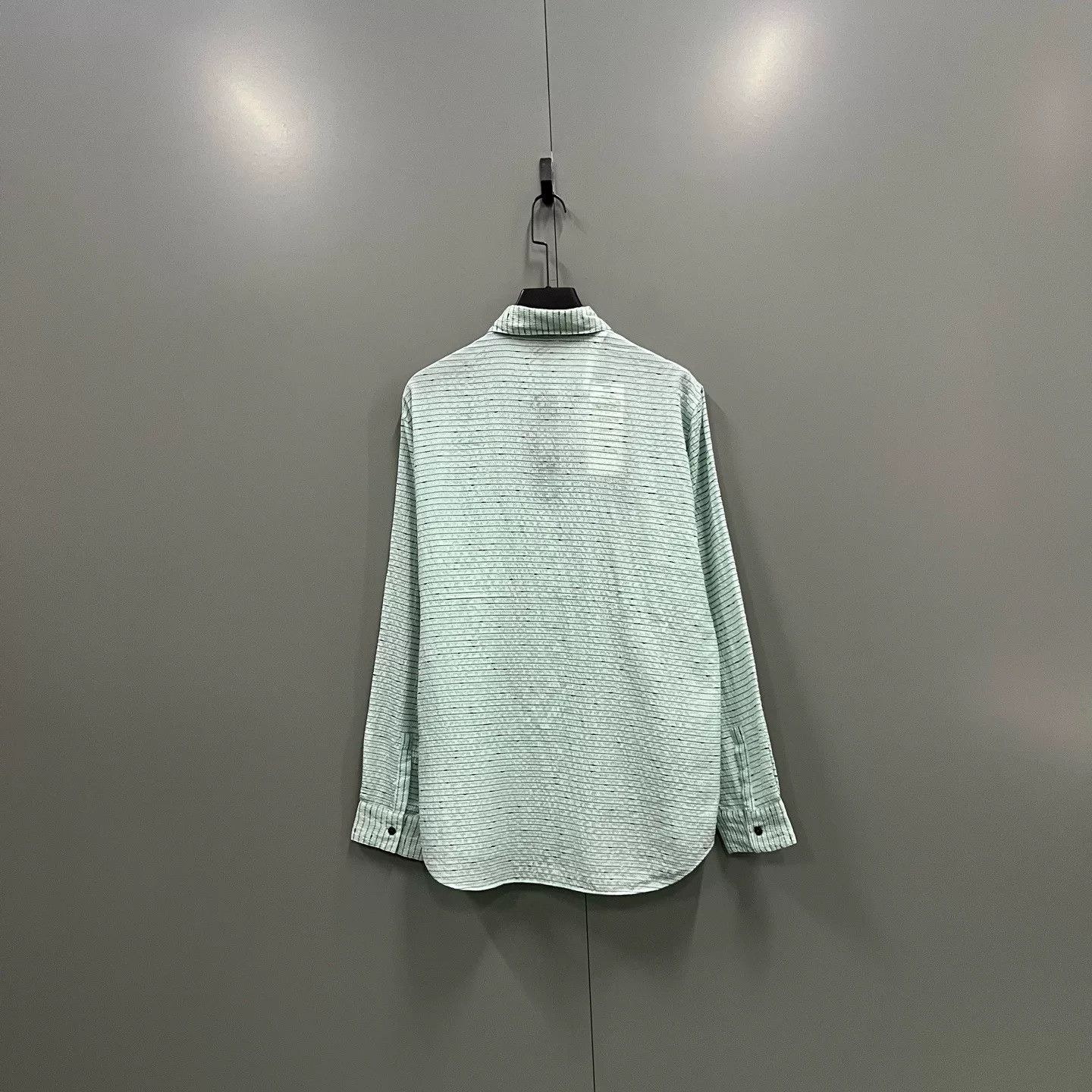 Dior mint green striped silk shirt by Dior Size US M / EU 48-50 / 2 - 2 Thumbnail