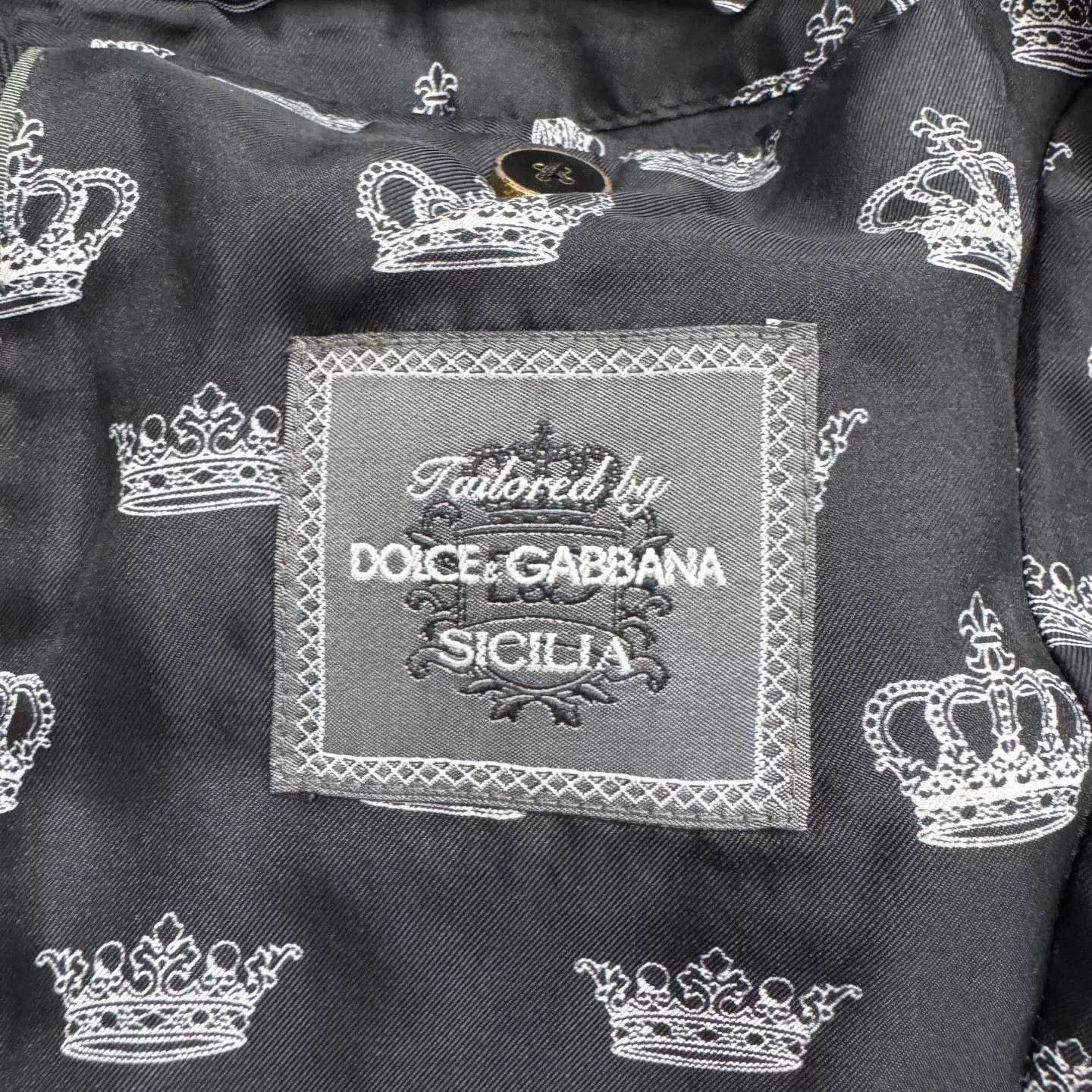 Dolce & Gabbana black embroidered wool suit jacket Size US L / EU 52-54 / 3 - 5 Thumbnail