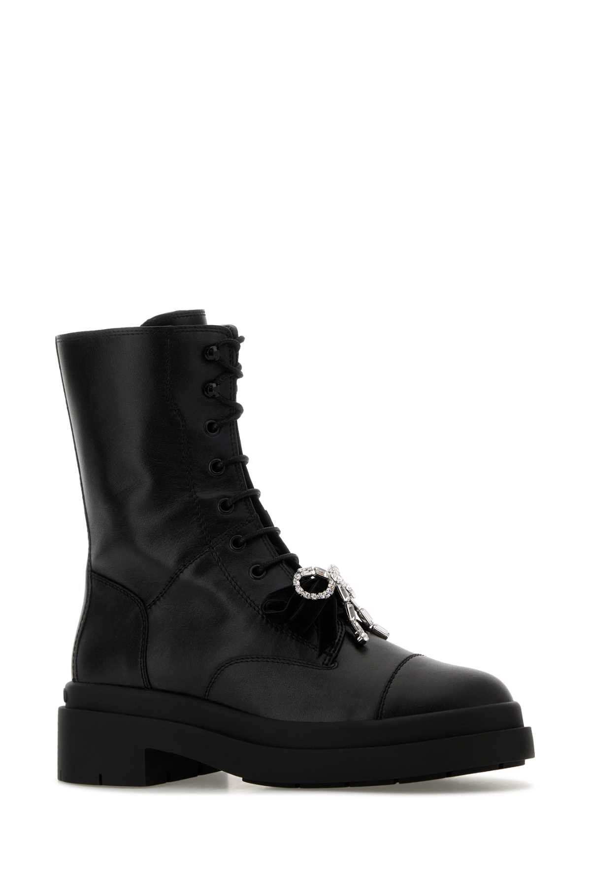 Jimmy Choo Black Leather Averi Boots Size US 7 / IT 37 - 2 Thumbnail