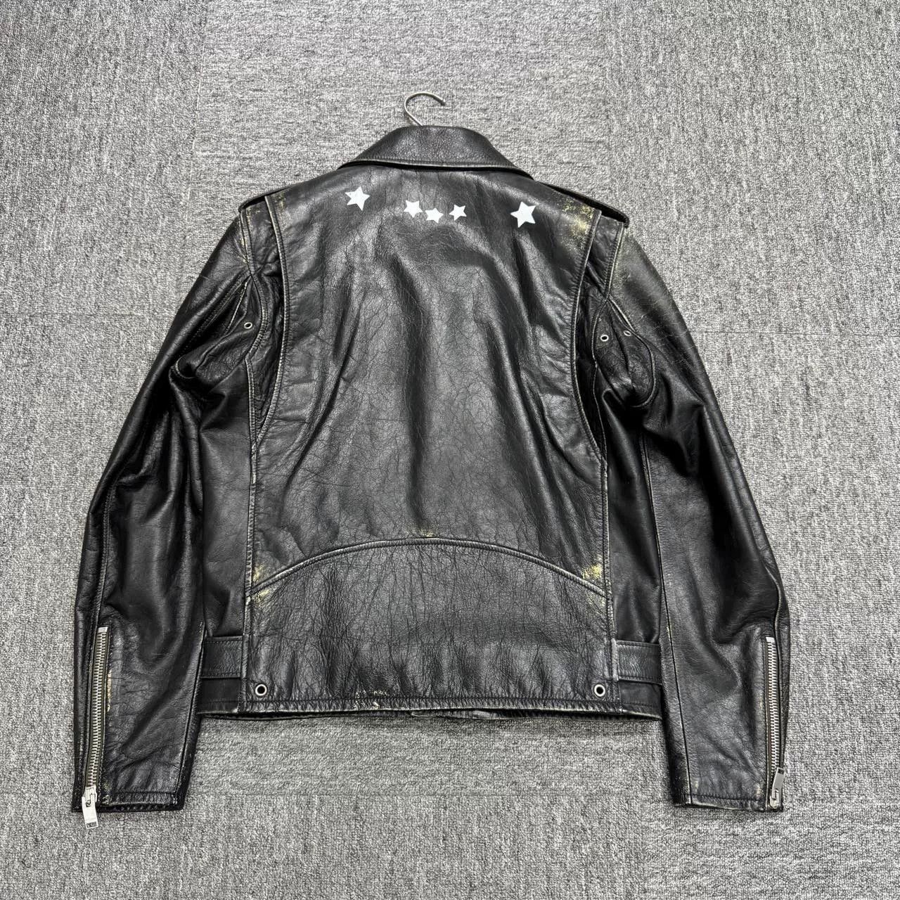 Saint Laurent Paris distressed black biker jacket by SLP Size US L / EU 52-54 / 3 - 2 Thumbnail