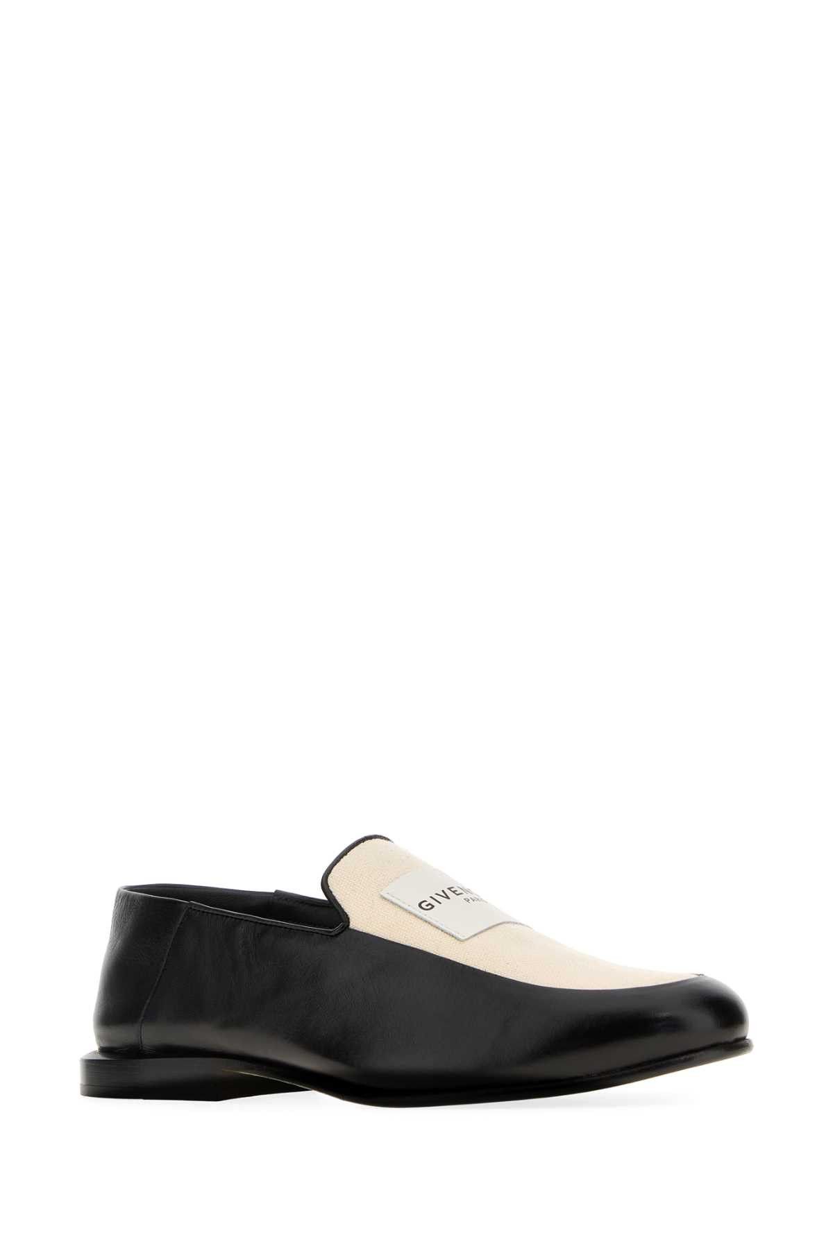 Givenchy Two-Tone Leather And Canvas Label Loafers Size US 11 / IT 41 - 2 Thumbnail