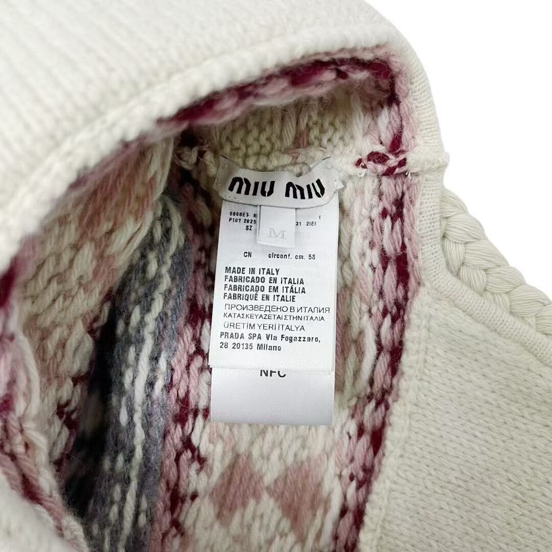 Miu Miu Miu Miu Fair Isle Knit Earflap Hat Size ONE SIZE - 4 Thumbnail