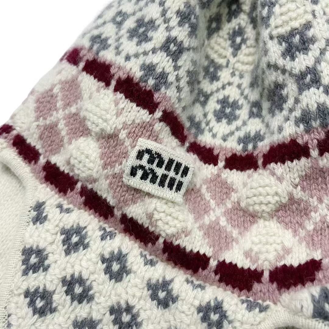 Miu Miu Miu Miu Fair Isle Knit Earflap Hat Size ONE SIZE - 3 Thumbnail