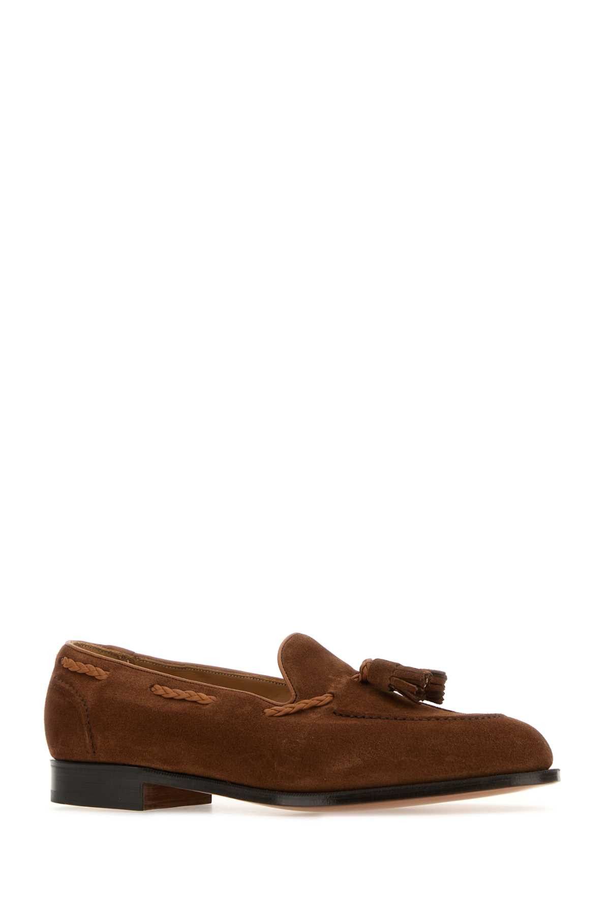 Edward Green Brown Suede Belgravia Loafers Size US 8.5 / EU 41-42 - 2 Thumbnail
