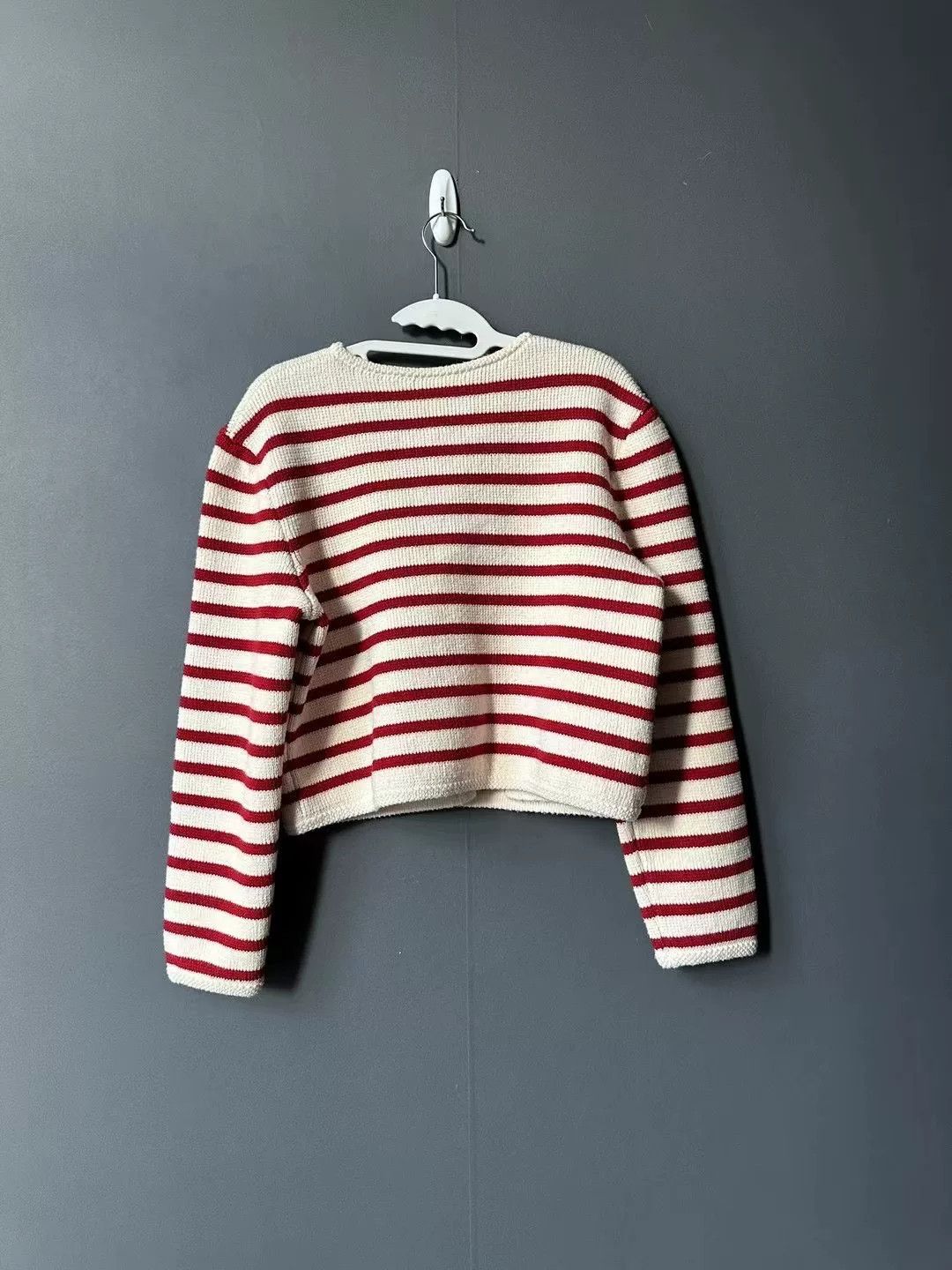 Celine celine red and white striped knit sweater Size S / US 4 / IT 40 - 2 Thumbnail
