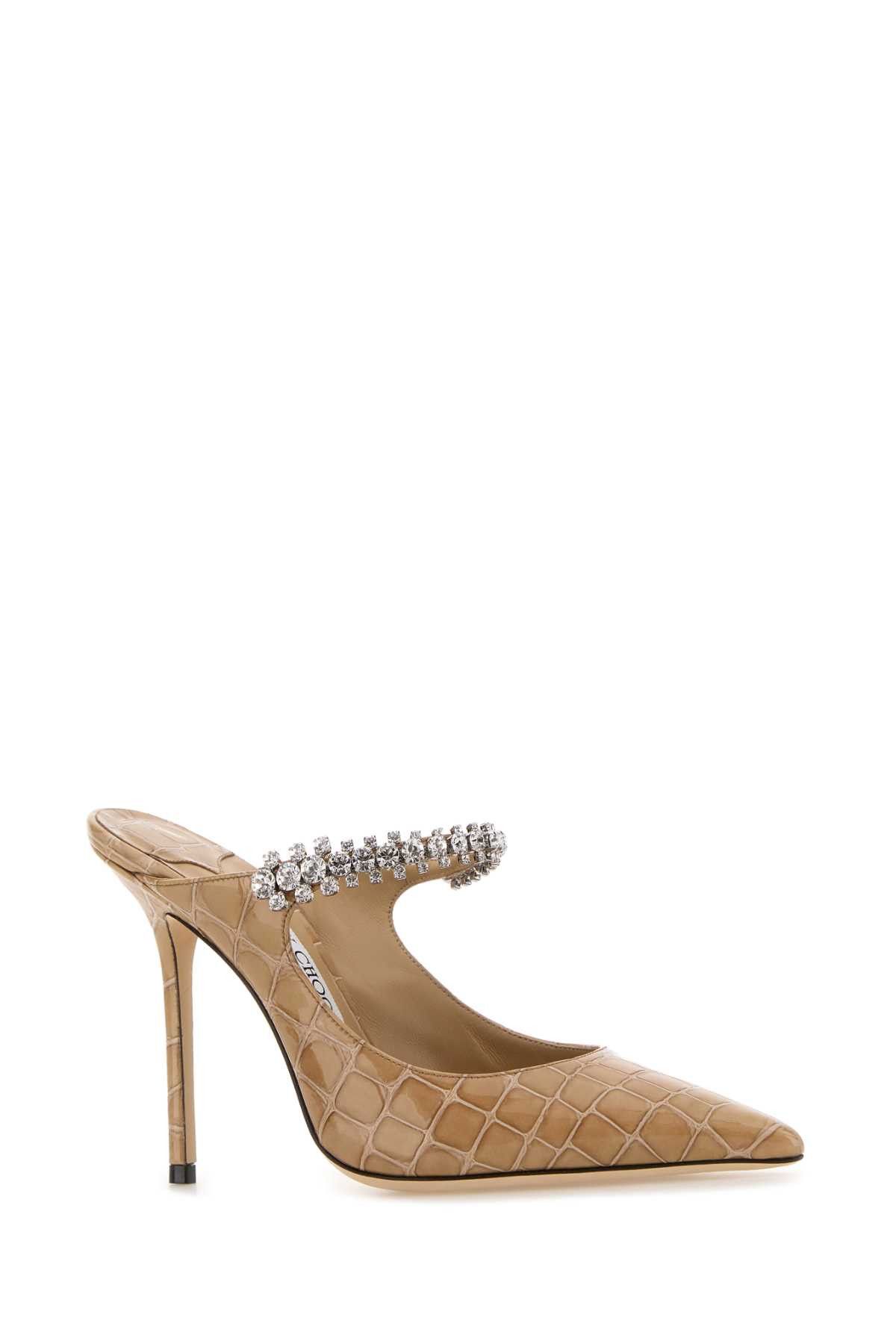 Jimmy Choo Beige Leather Bing 100 Mules Size US 9 / IT 39 - 2 Thumbnail