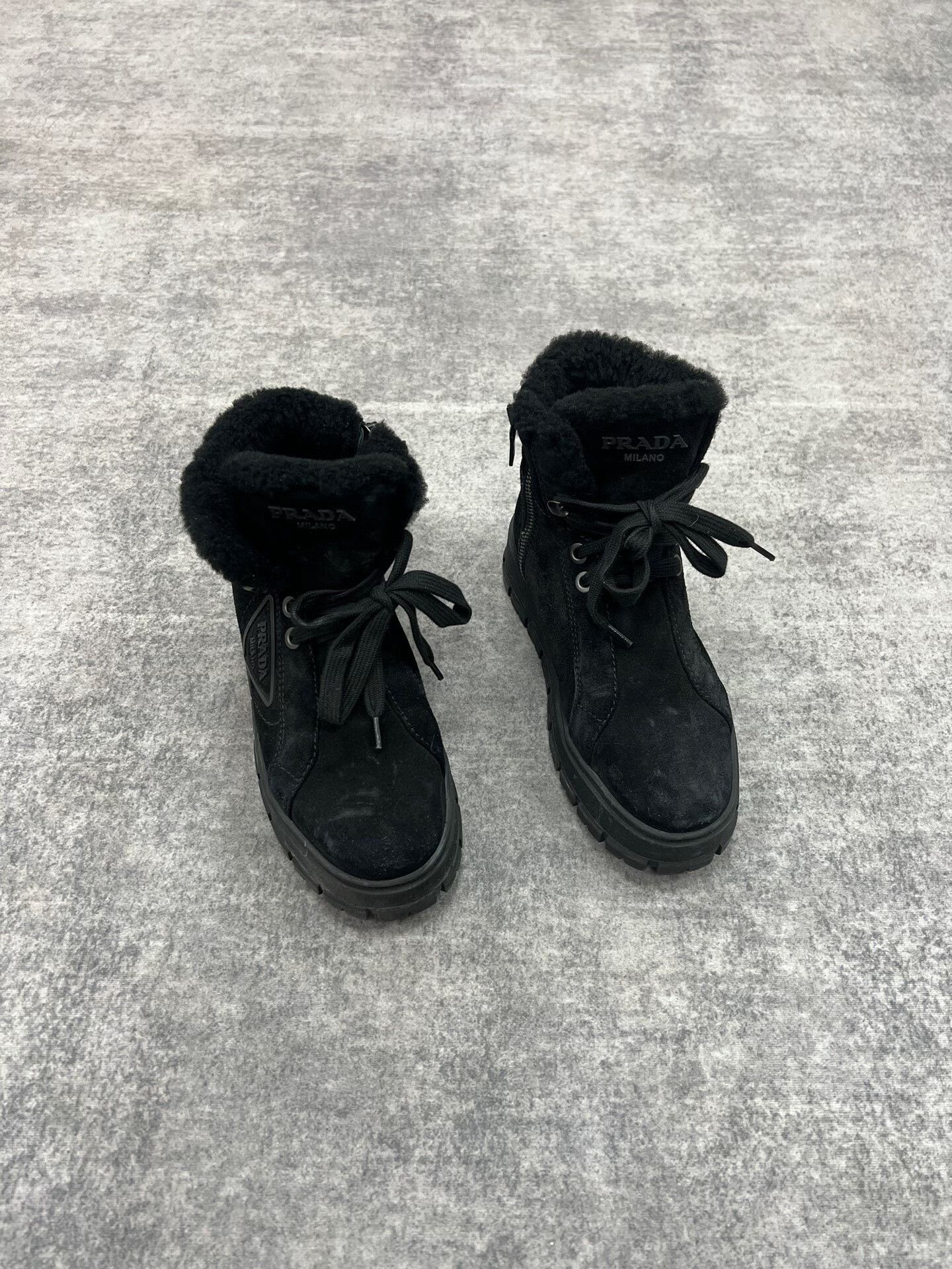 Prada Prada Thick Sole Snow Boots in Black Size US 5 / IT 35 - 2 Thumbnail
