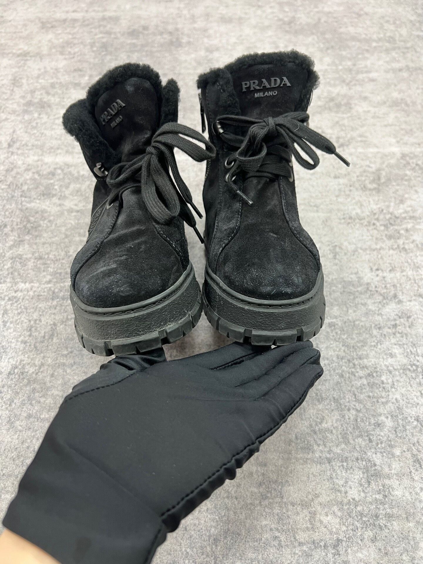 Prada Prada Thick Sole Snow Boots in Black Size US 5 / IT 35 - 5 Thumbnail