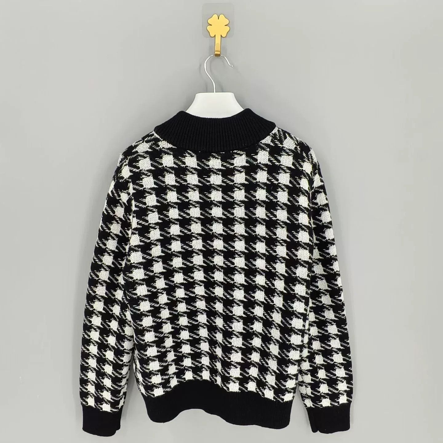 Gucci gucci black and white houndstooth knit jacket Size L / US 10 / IT 46 - 2 Thumbnail
