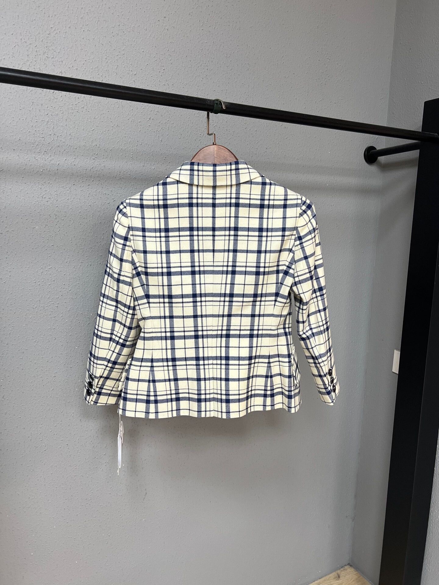 Dior Dior Blue and White Checkered Blazer Size XS / US 0-2 / IT 36-38 - 2 Thumbnail