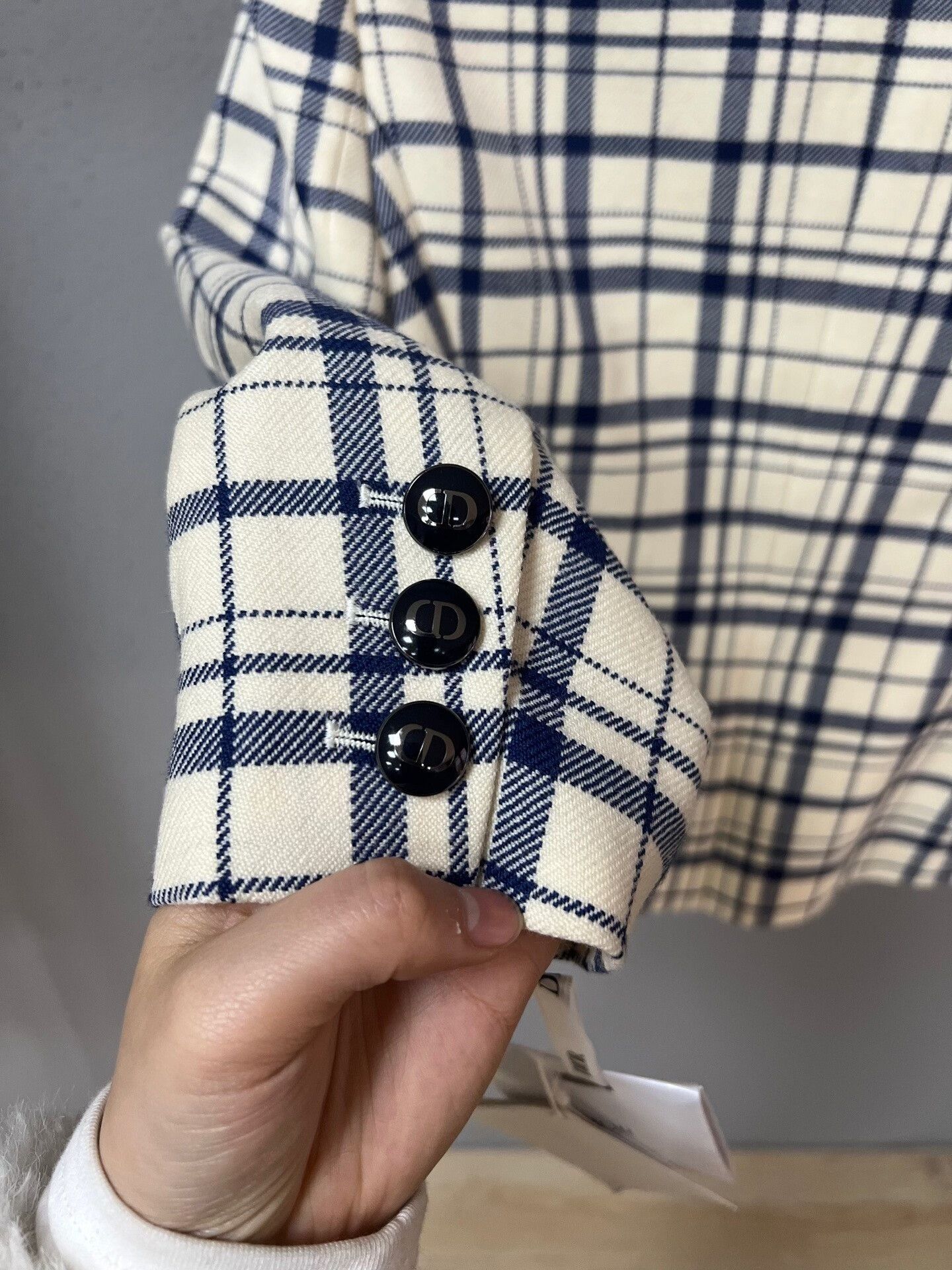 Dior Dior Blue and White Checkered Blazer Size XS / US 0-2 / IT 36-38 - 4 Thumbnail
