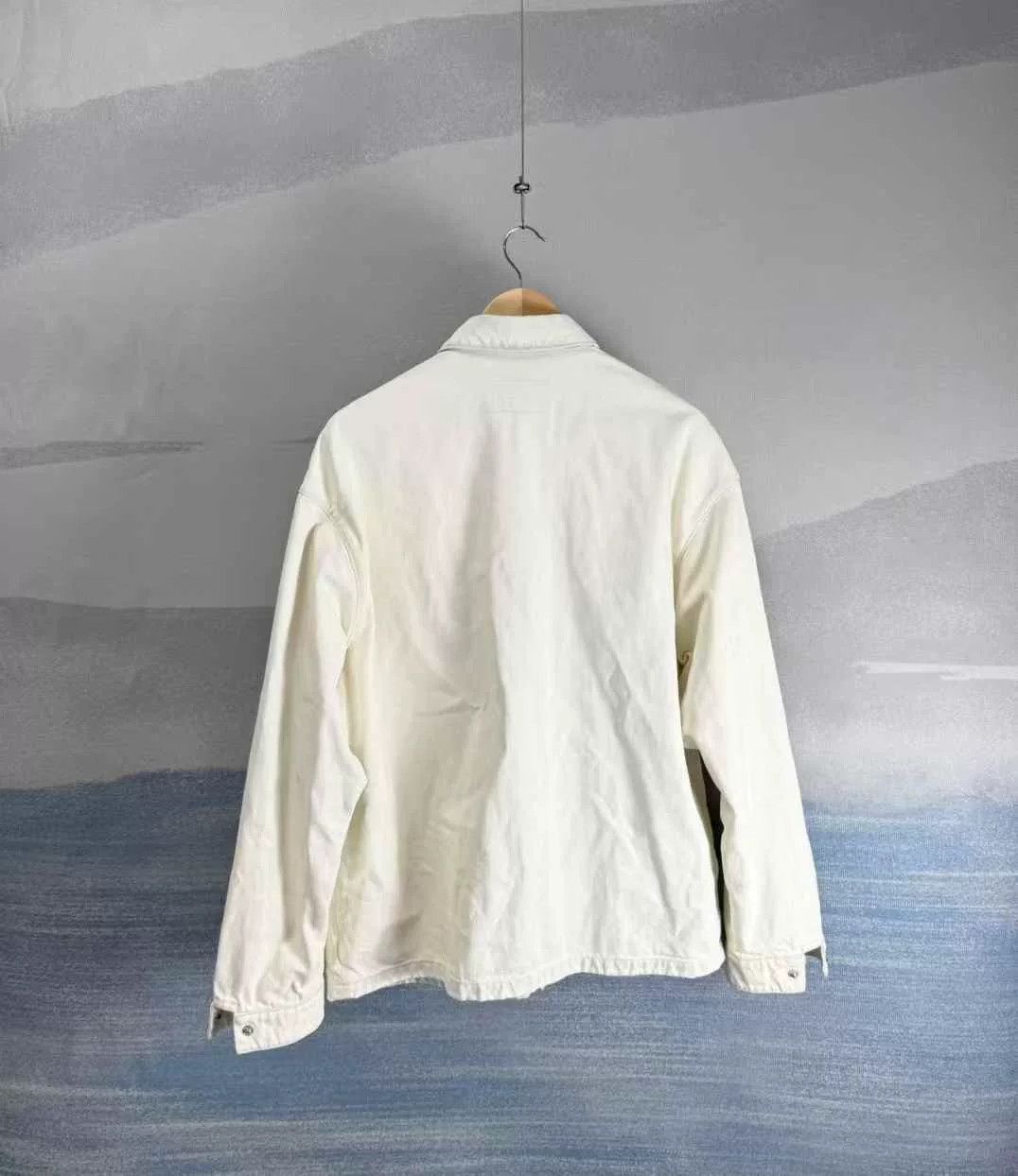 Prada Prada Beige Denim Jacket with Triangle Logo Size US M / EU 48-50 / 2 - 3 Thumbnail