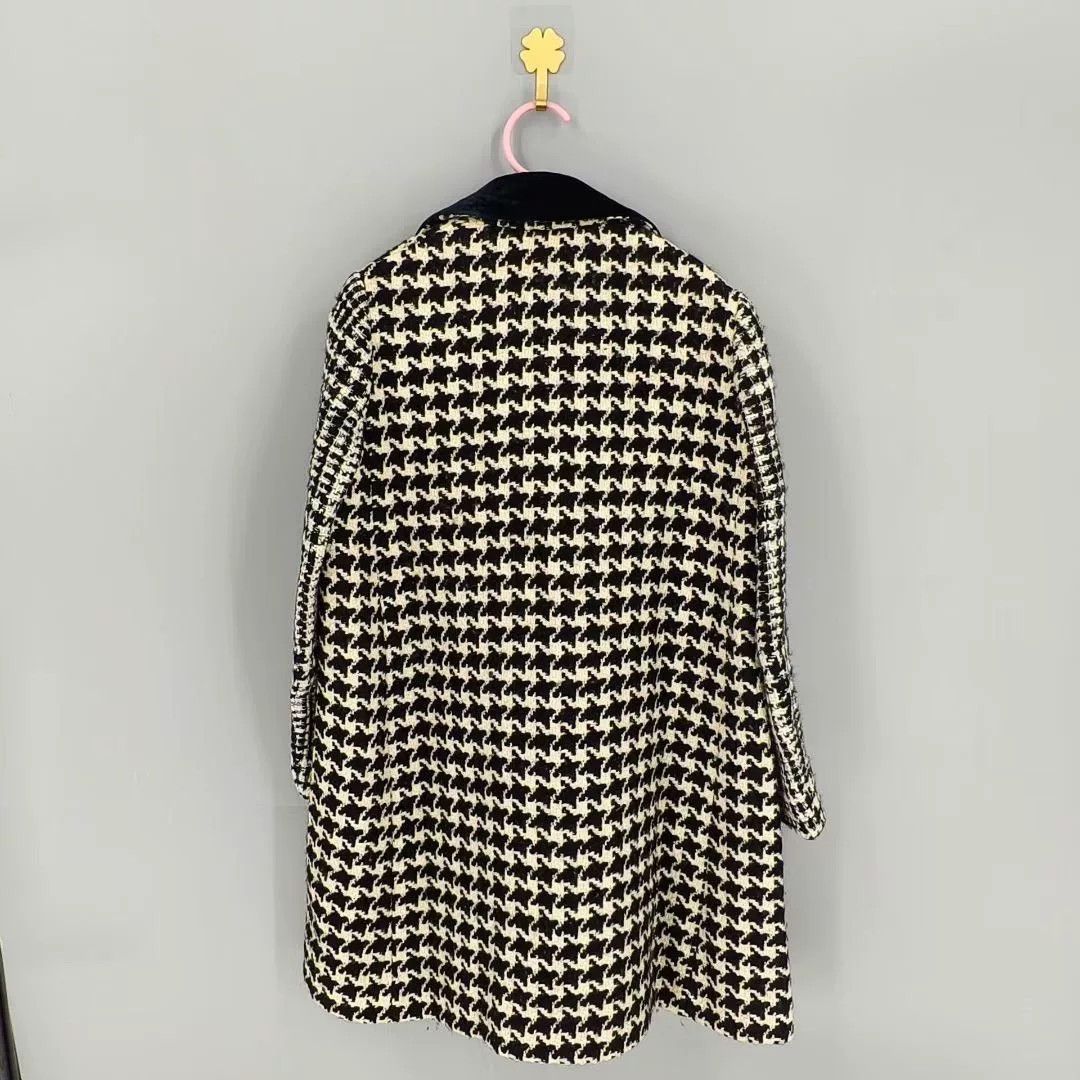 Dior dior houndstooth wool coat with velvet collar Size XXS / US 00 / IT 34 - 2 Thumbnail