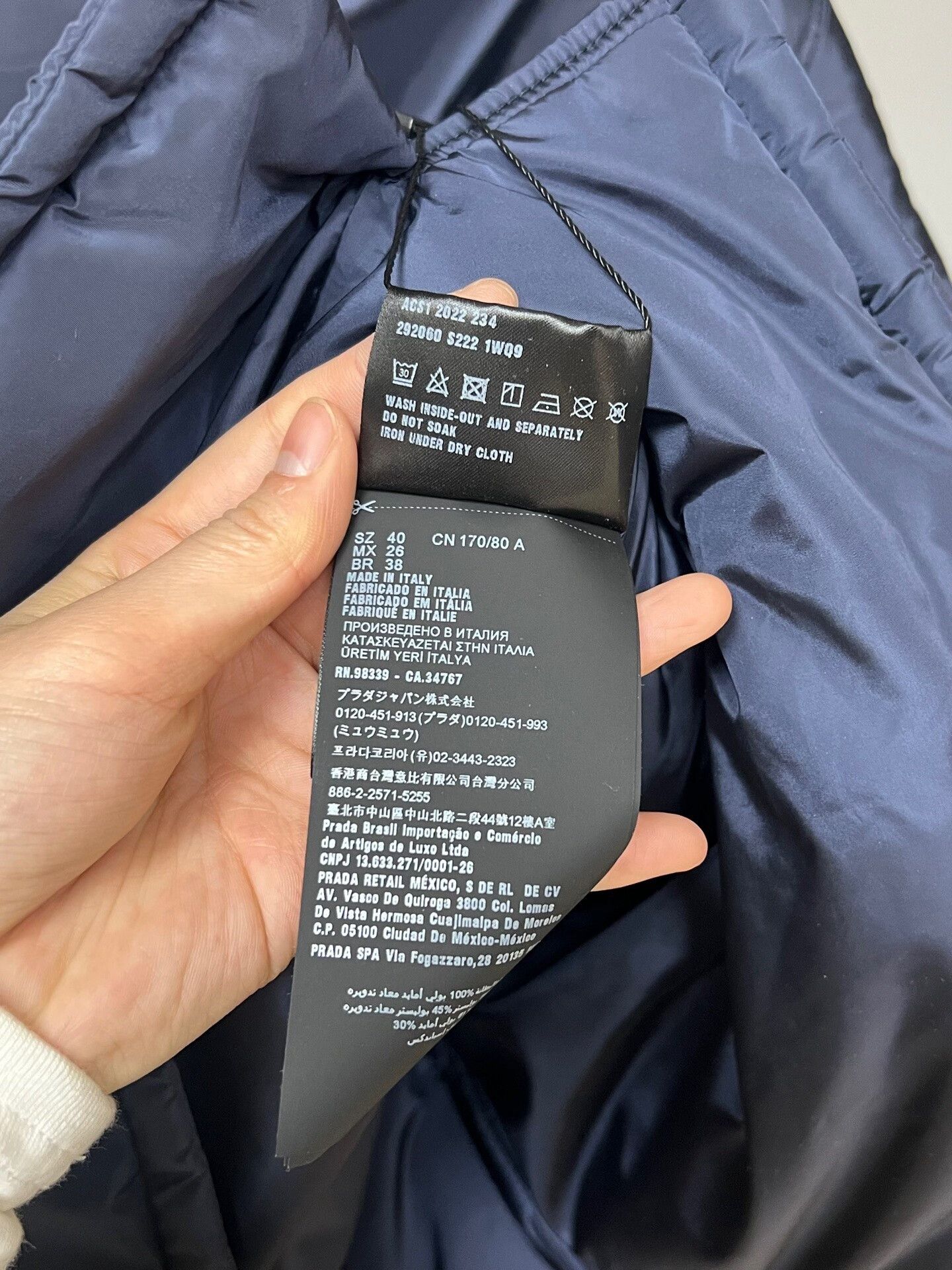 Prada prada navy cotton jacket with triangle logo Size US M / EU 48-50 / 2 - 6 Thumbnail