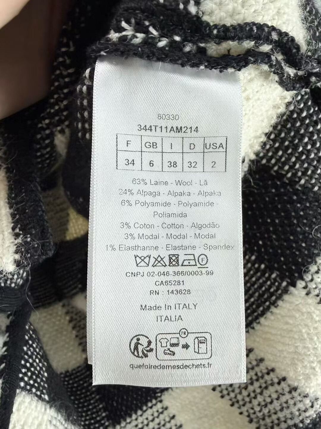 Dior Dior Black and White Check Wool Sweater Vest Size XS / US 0-2 / IT 36-38 - 4 Thumbnail