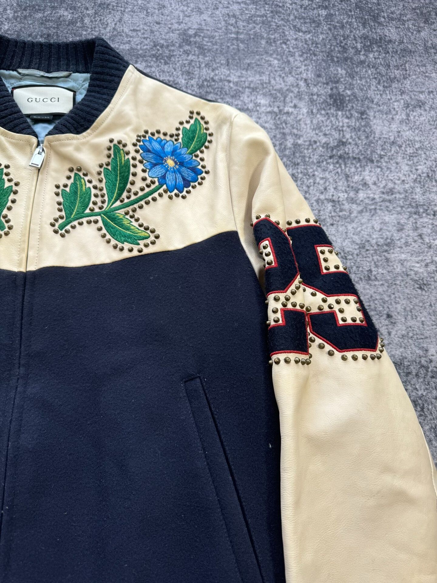 Gucci Gucci Floral Studded Embroidered Wool Jacket Size US L / EU 52-54 / 3 - 4 Thumbnail