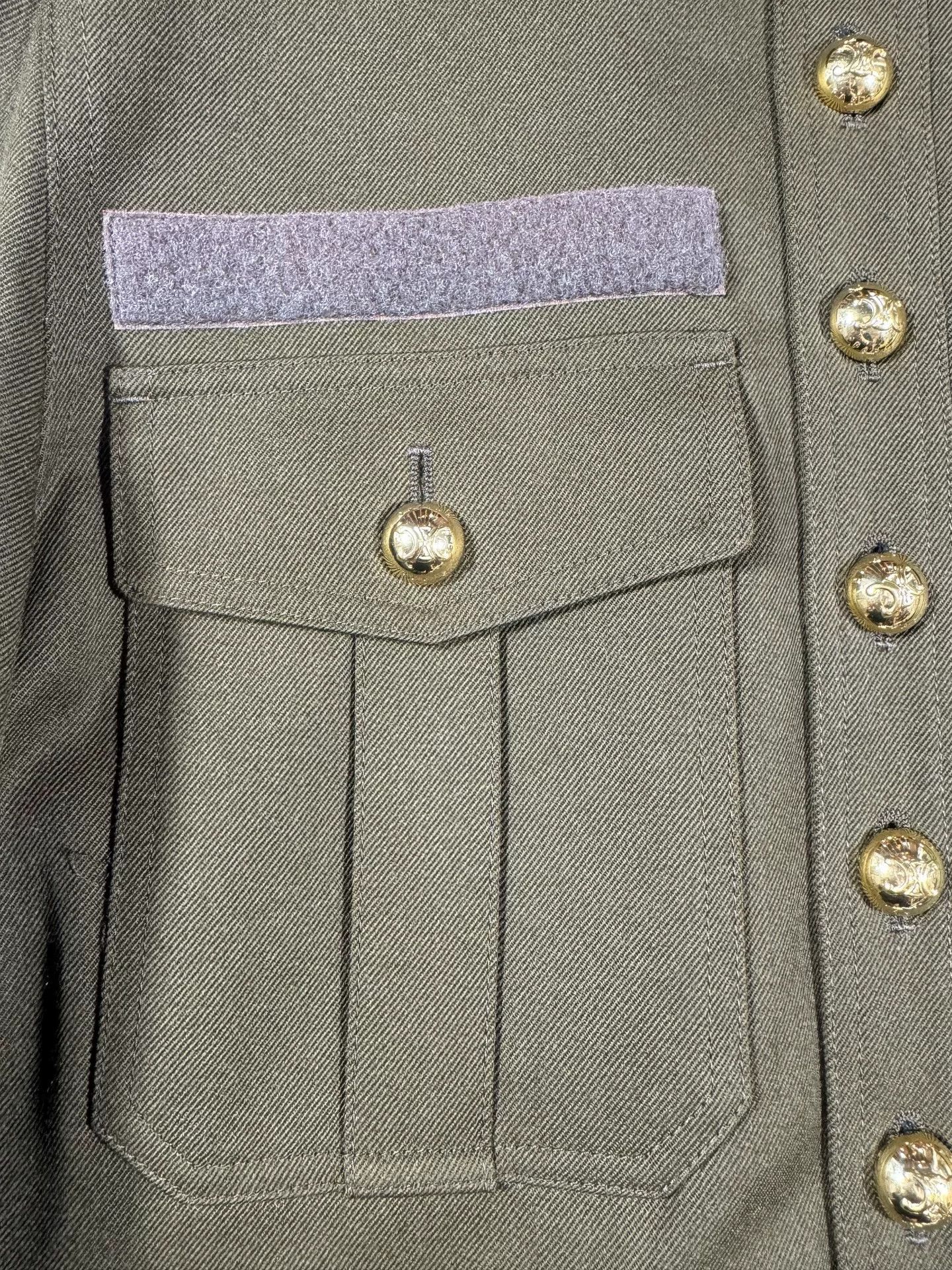 Celine Celine Army Green Coat with Gold Buttons Size M / US 6-8 / IT 42-44 - 4 Thumbnail