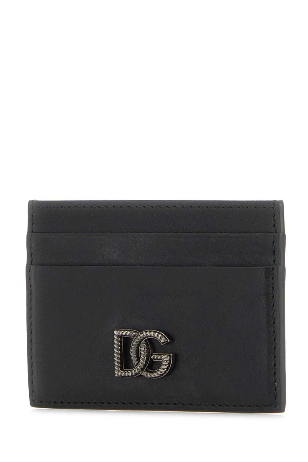 Dolce & Gabbana Black Leather Card Holder Size ONE SIZE - 2 Thumbnail