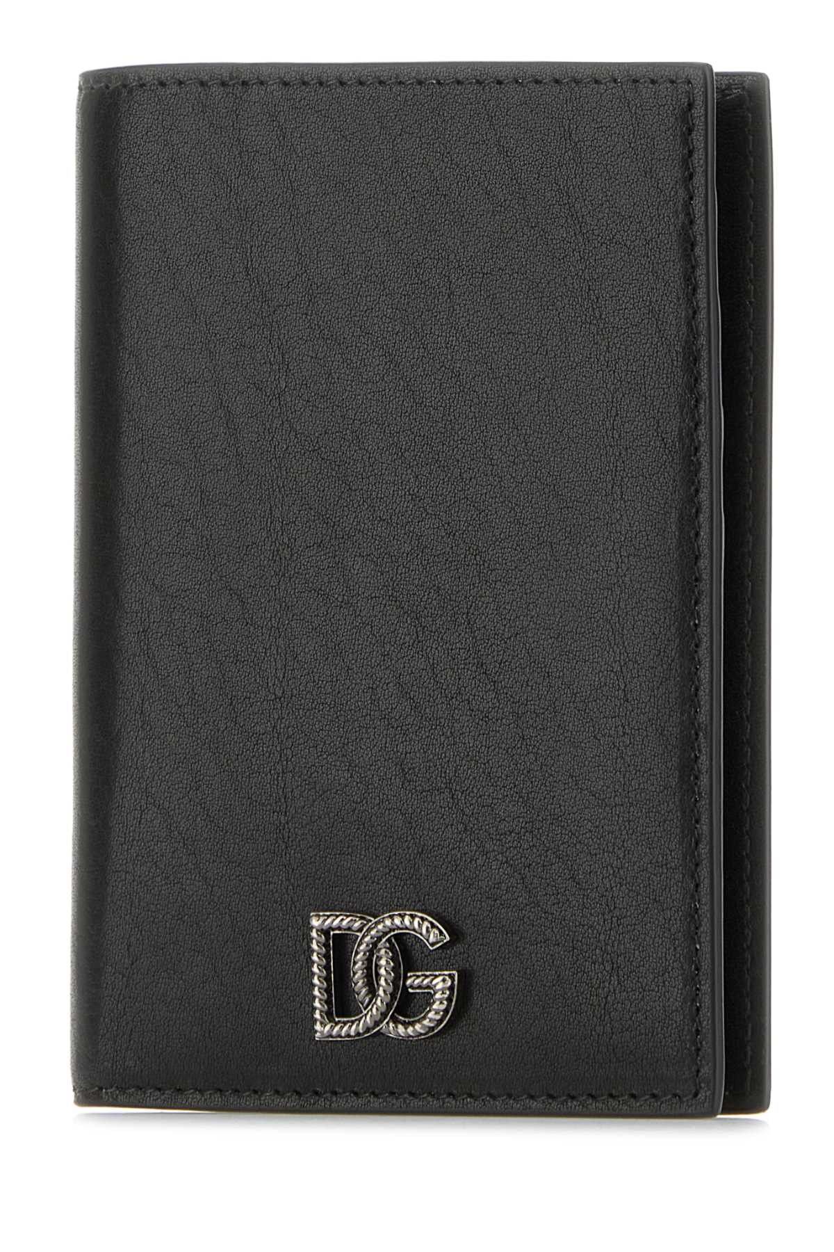 Dolce & Gabbana Black Leather Passport Holder Size ONE SIZE - 2 Thumbnail