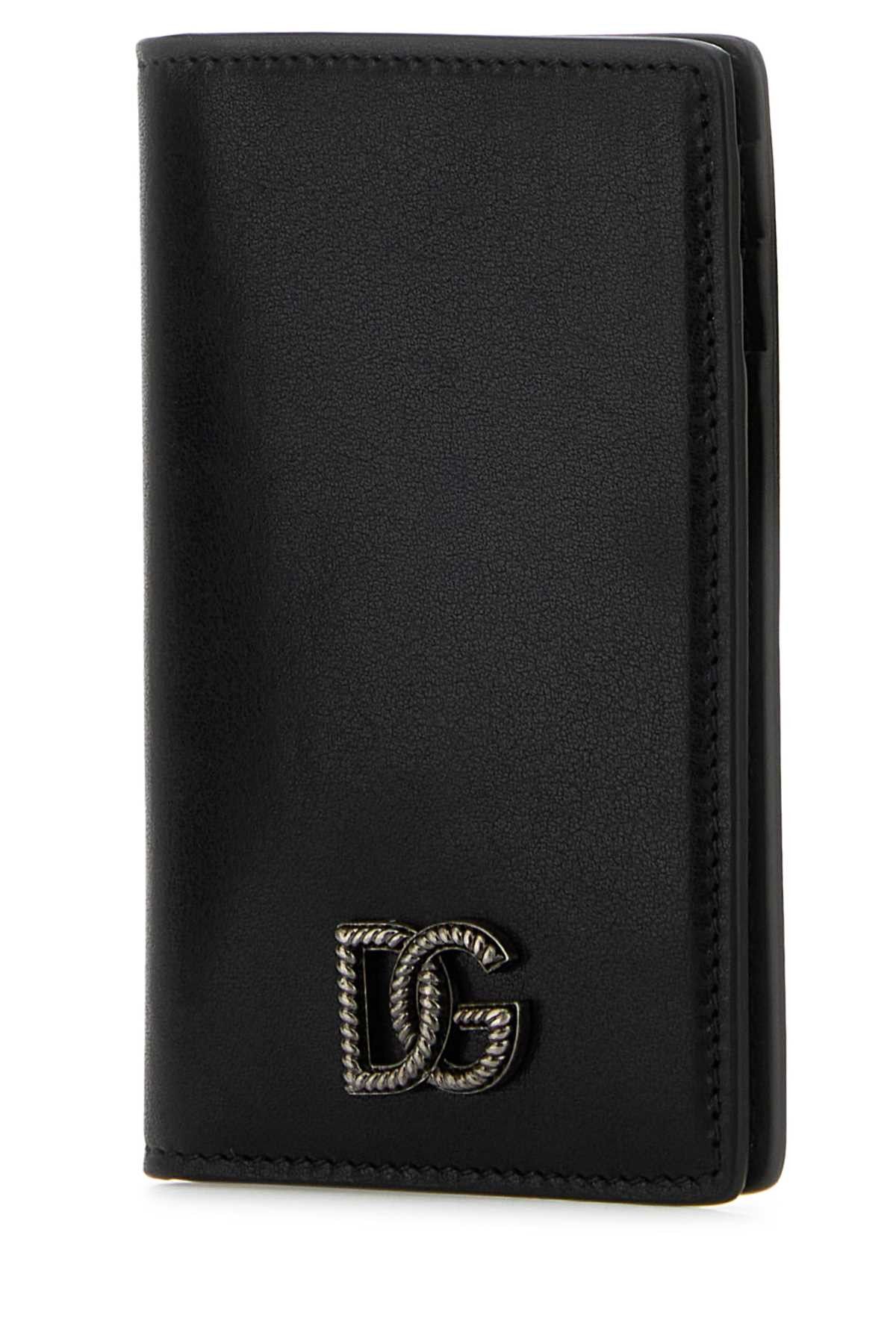 Dolce & Gabbana Black Leather Card Holder Size ONE SIZE - 2 Thumbnail