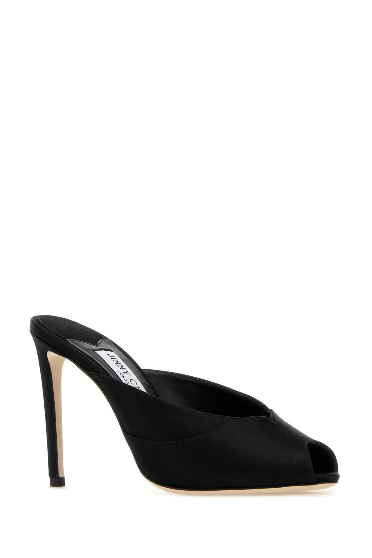 Jimmy Choo Black Satin Brigitte Mules Size US 6.5 / IT 36.5 - 2 Thumbnail