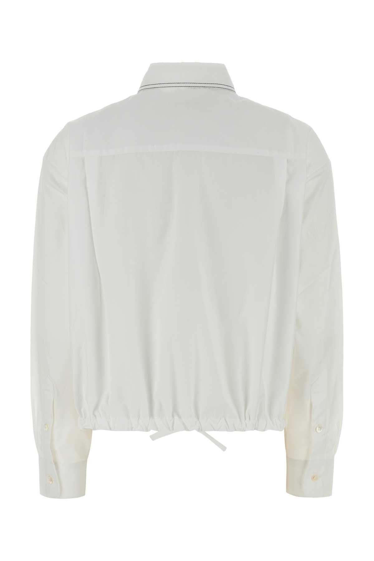 Marni White Poplin Oversize Shirt Size M / US 6-8 / IT 42-44 - 2 Thumbnail