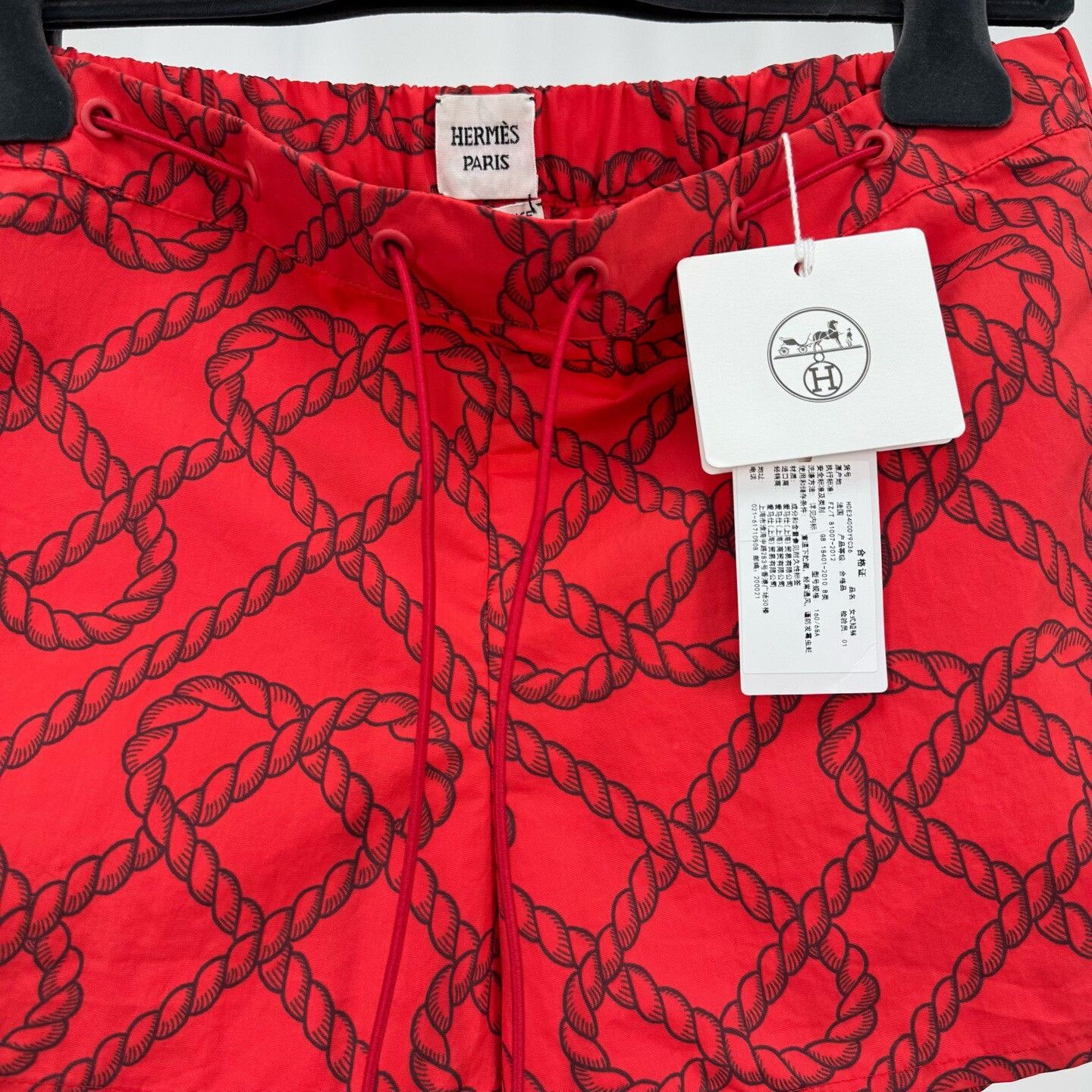 Hermes hermes red printed knot shorts size 36 Size 36" / US 14 / IT 50 - 3 Thumbnail