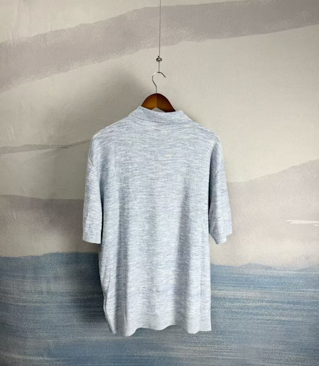 Loro Piana Loro Piana Misty Blue Linen Polo Shirt Size US XXL / EU 58 / 5 - 2 Thumbnail