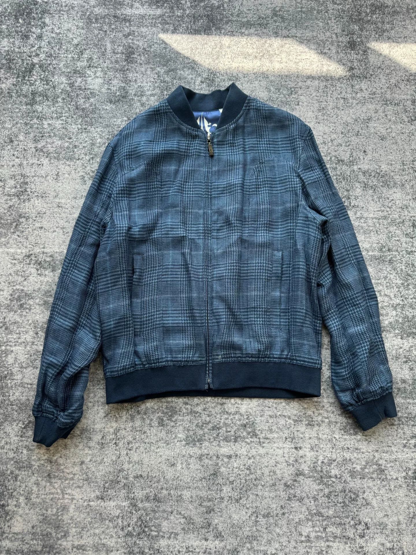 Etro reversible blue silk linen check jacket Size US L / EU 52-54 / 3 - 3 Thumbnail