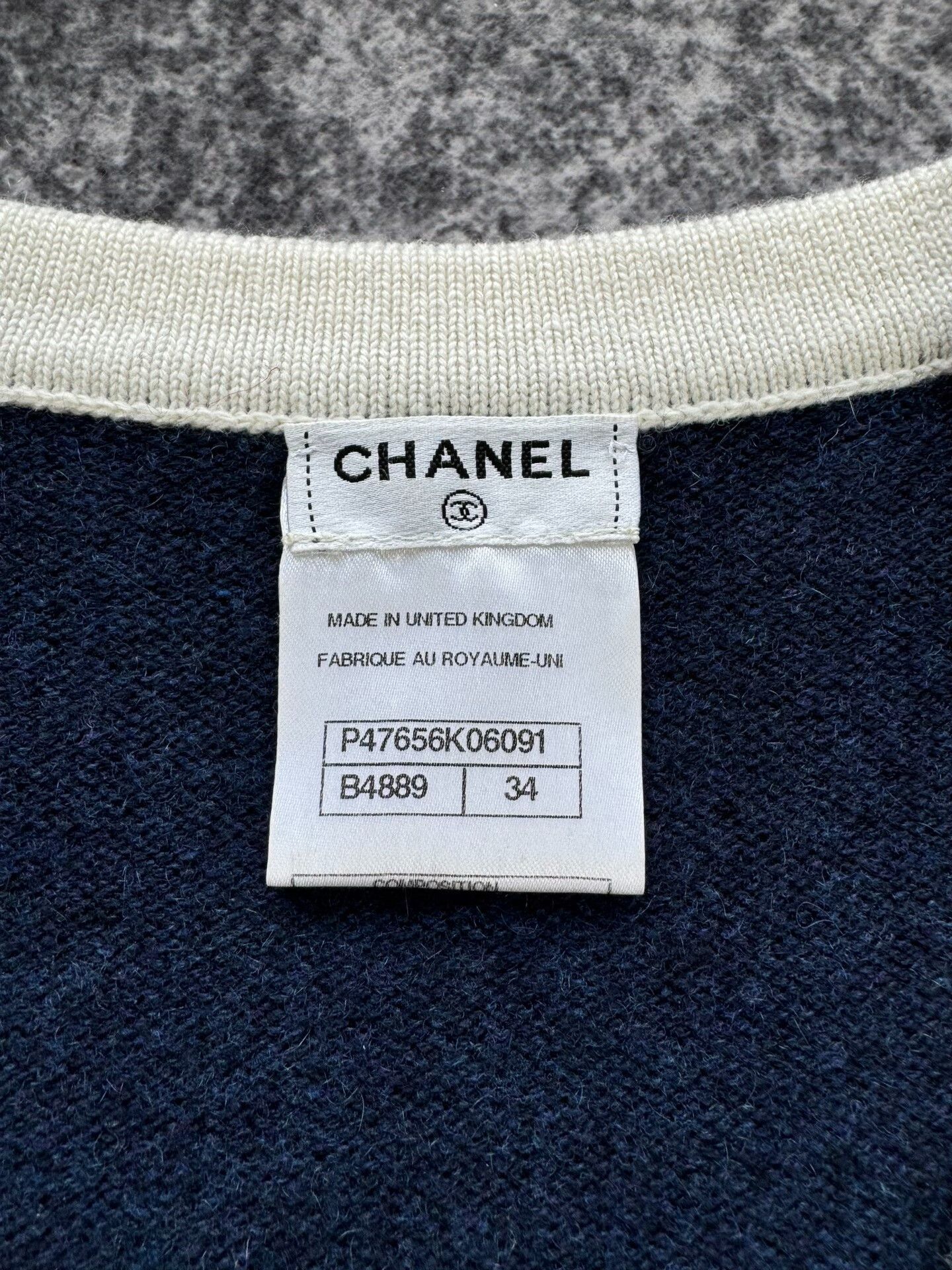 Chanel Chanel Blue and White Cashmere Cardigan Size XS / US 0-2 / IT 36-38 - 6 Thumbnail
