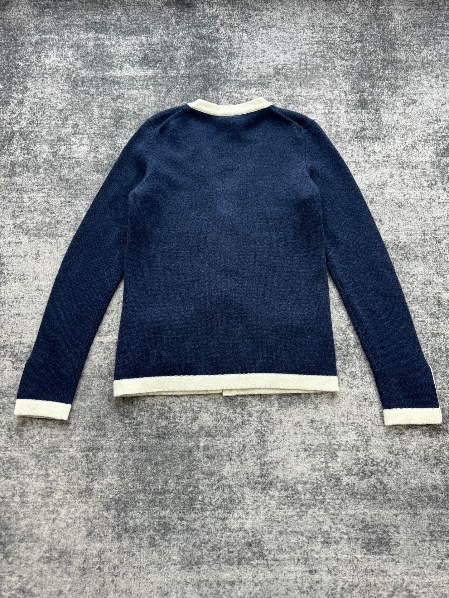 Chanel Chanel Blue and White Cashmere Cardigan Size XS / US 0-2 / IT 36-38 - 2 Thumbnail